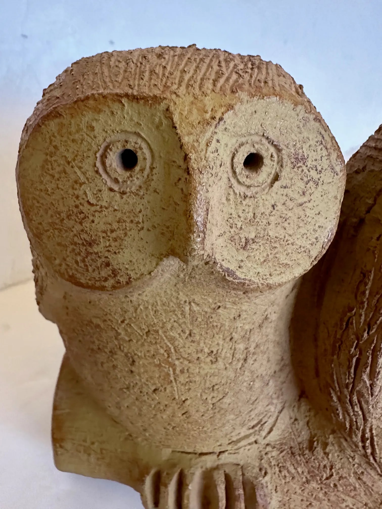 Mid Century Modern Picasso Style Stoneware Sculpture of Owls - 3