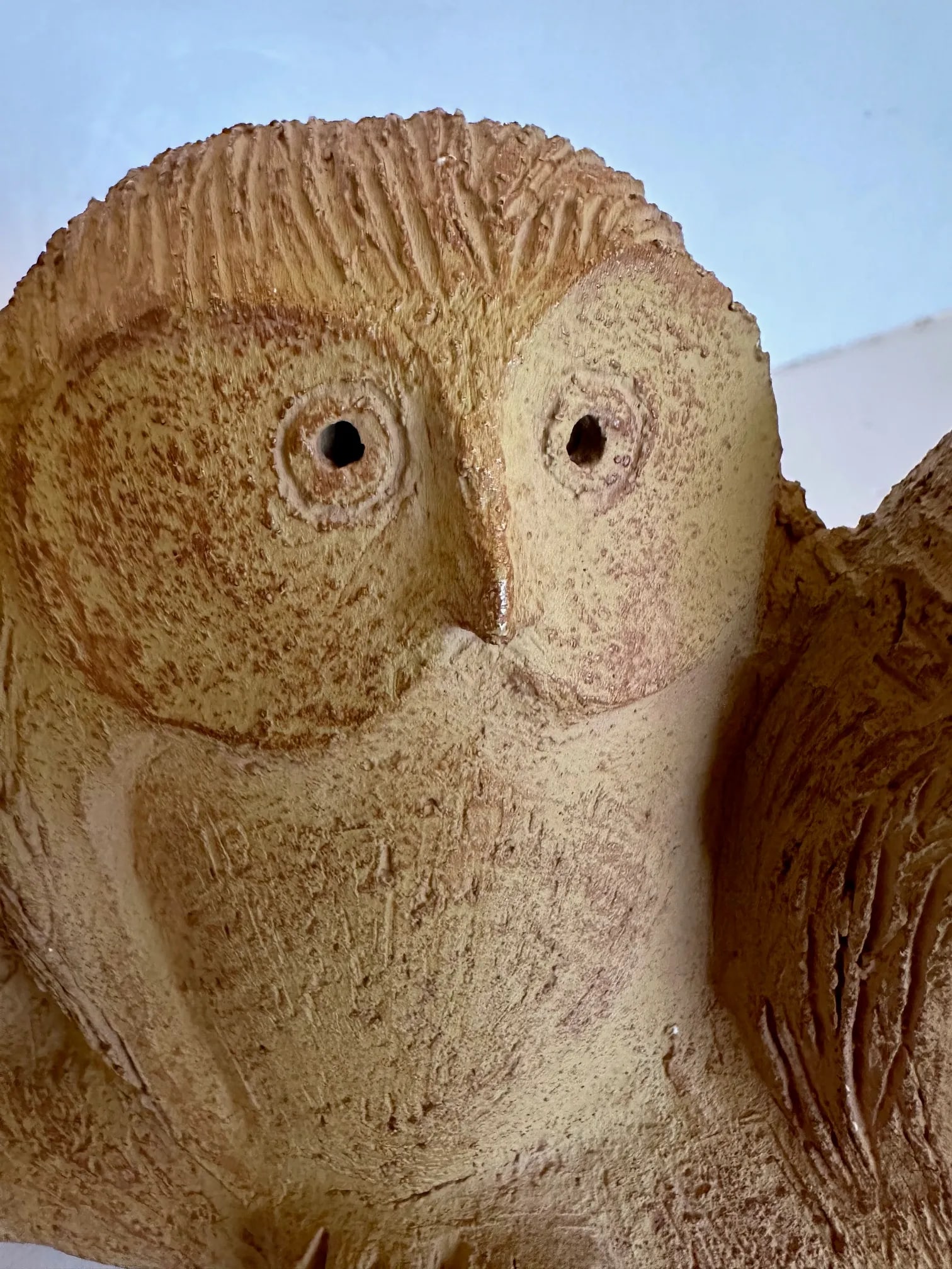 Mid Century Modern Picasso Style Stoneware Sculpture of Owls - 4