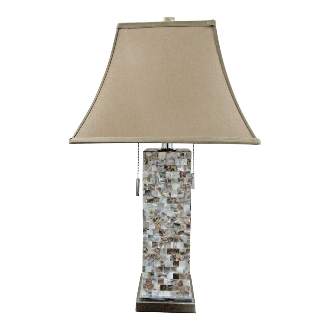 1990s Cannon Seashell and Crystal Led Table Lamp With Shade (1 of 10)