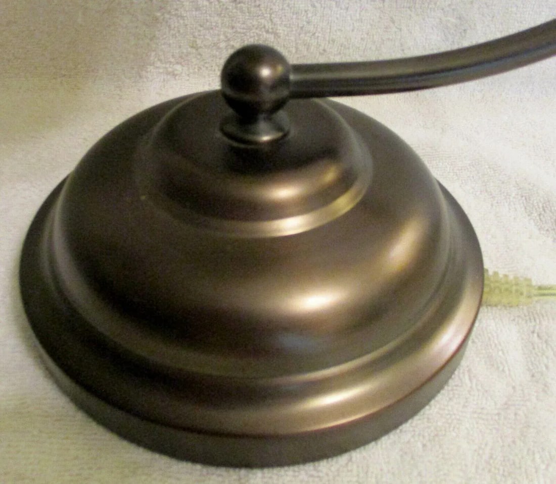 1990s OttLite Bronze Alabaster Shade Table Desk Lamp - 3