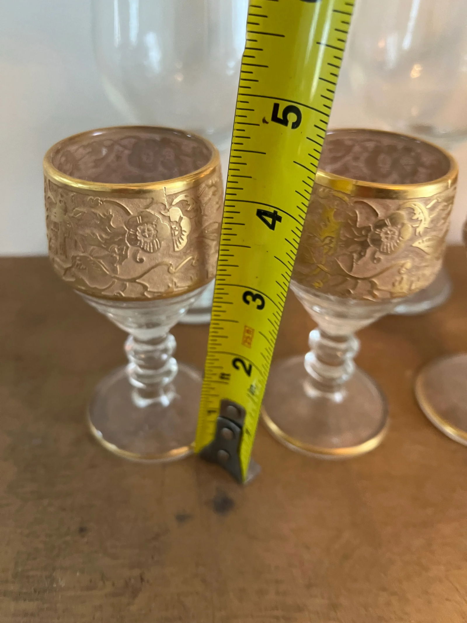 1970s Collection of Glasses With Brass Details - Set of 8 - 3