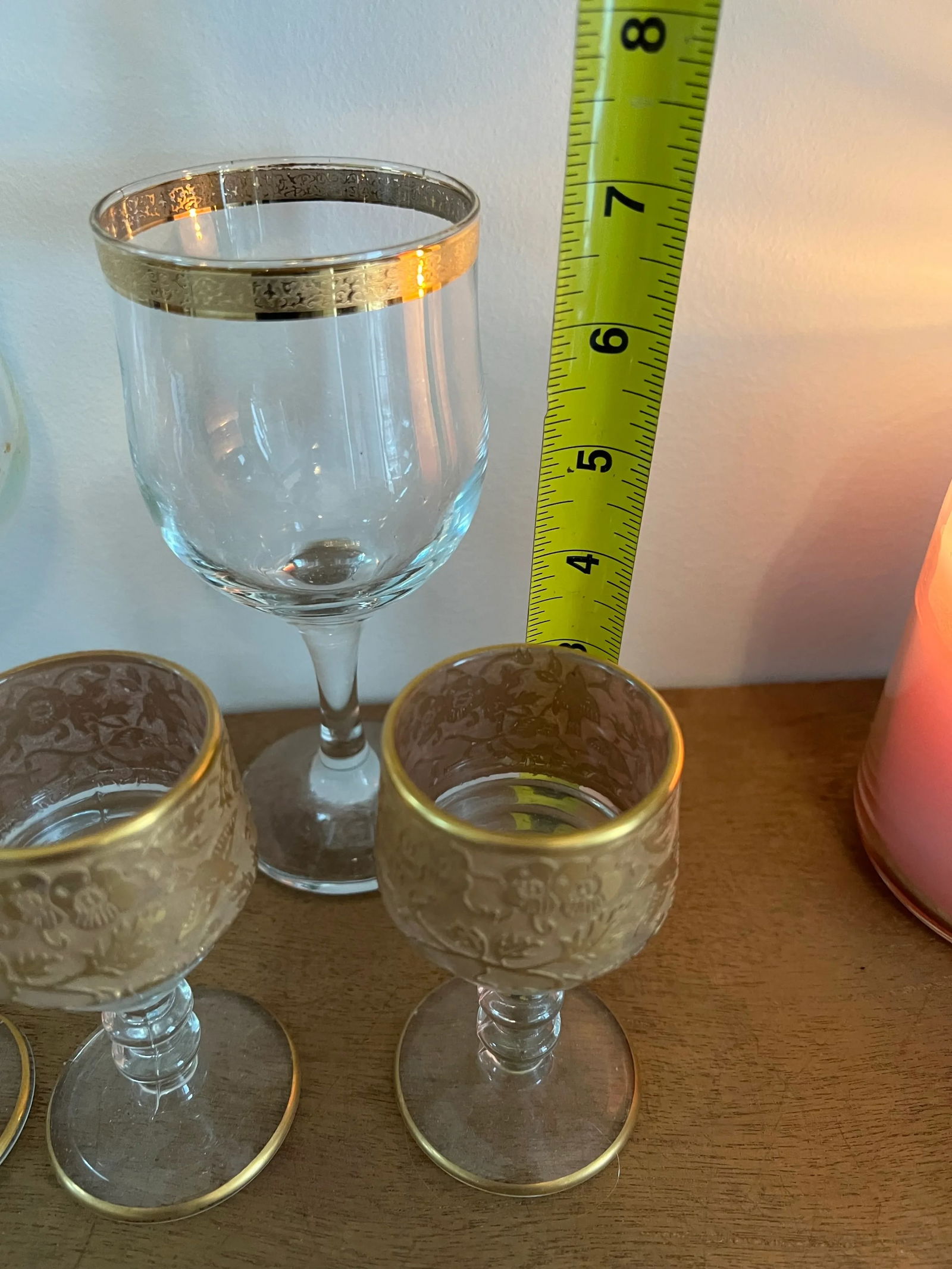 1970s Collection of Glasses With Brass Details - Set of 8 - 5