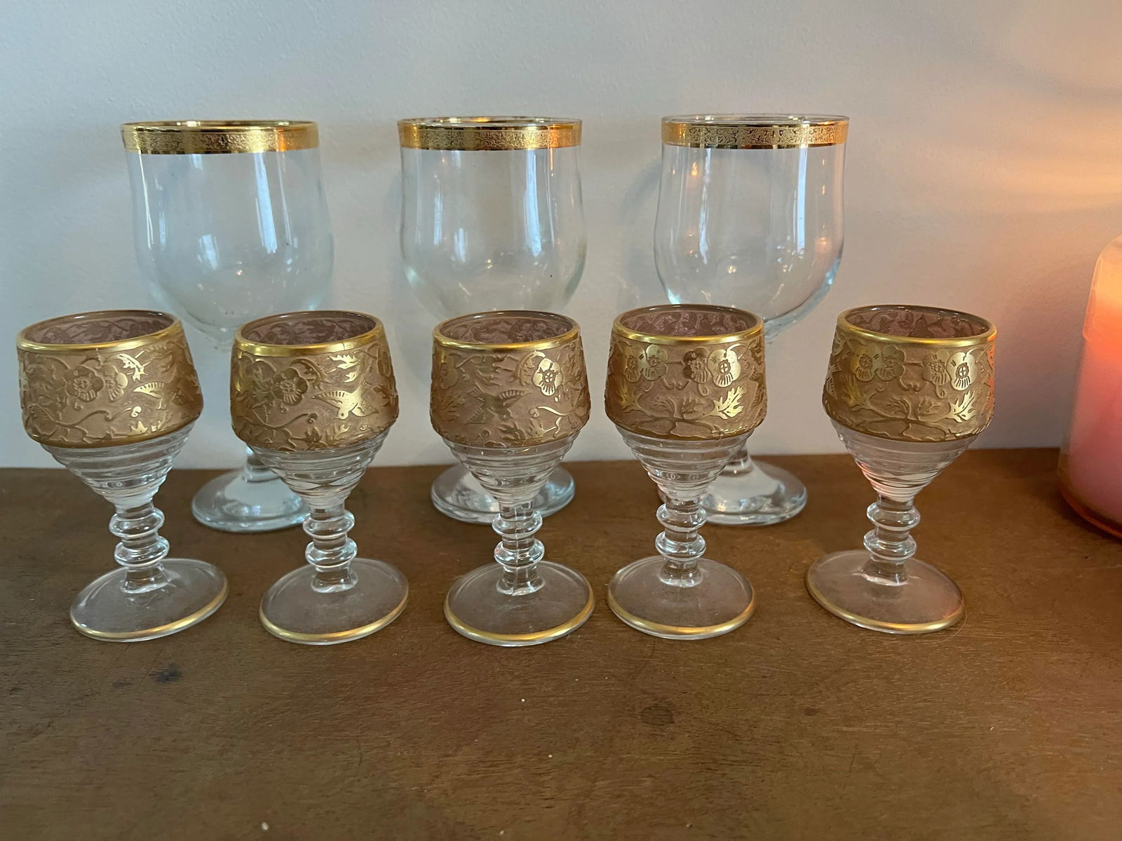 1970s Collection of Glasses With Brass Details - Set of 8 - 6