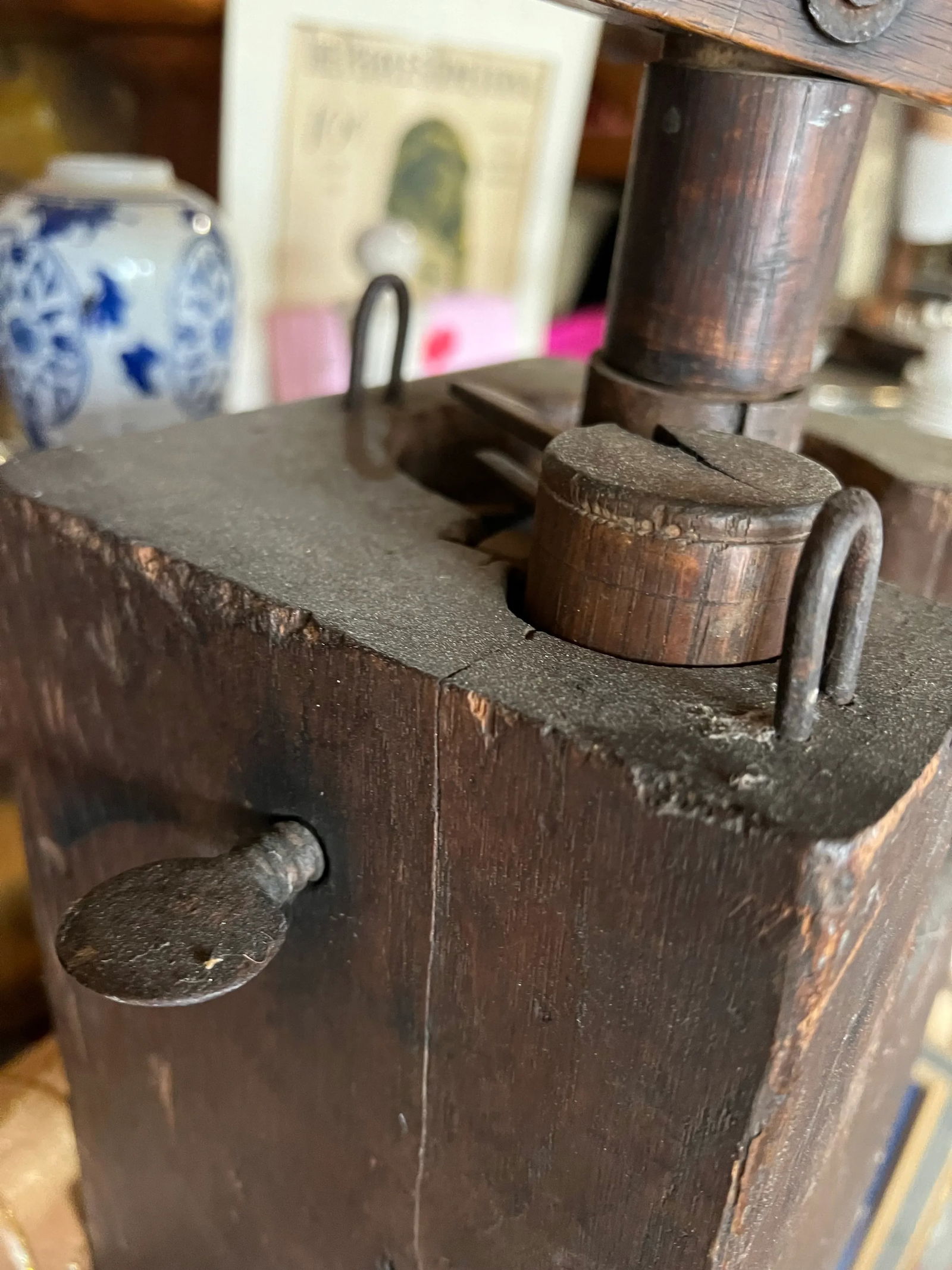 1970s Wooden Shelf Grinder Box - 3