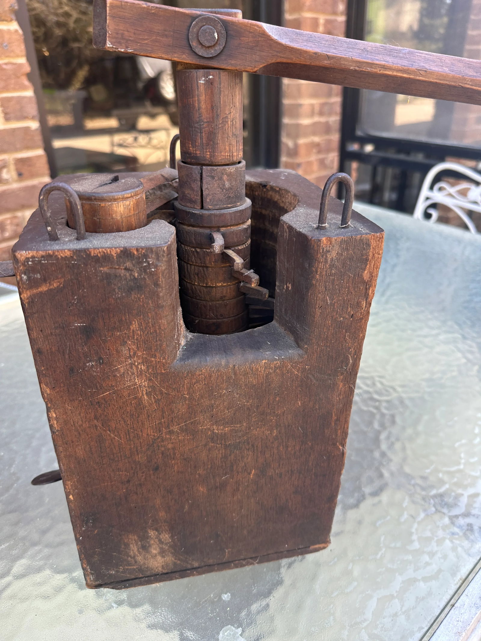 1970s Wooden Shelf Grinder Box - 5