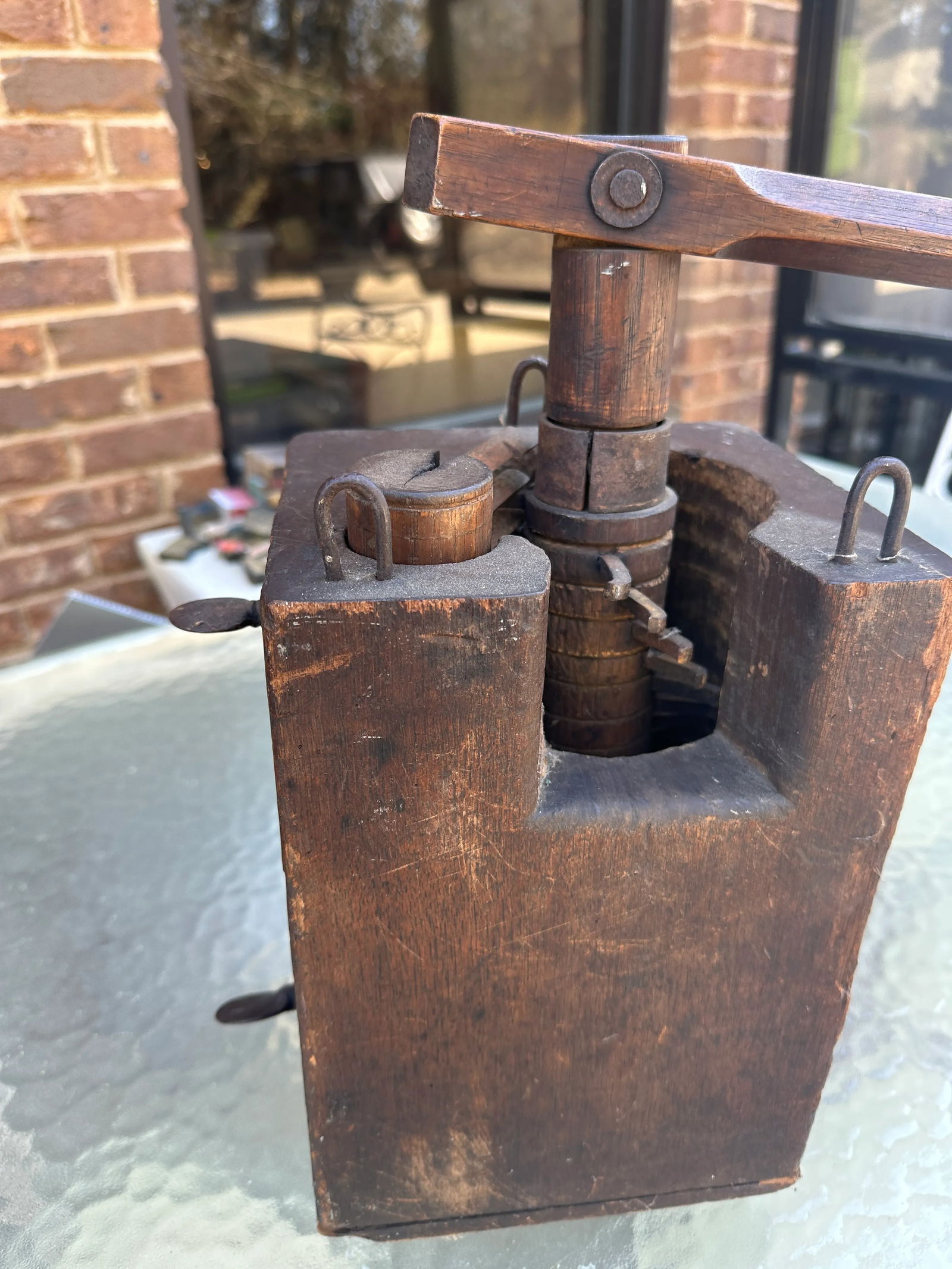 1970s Wooden Shelf Grinder Box - 6