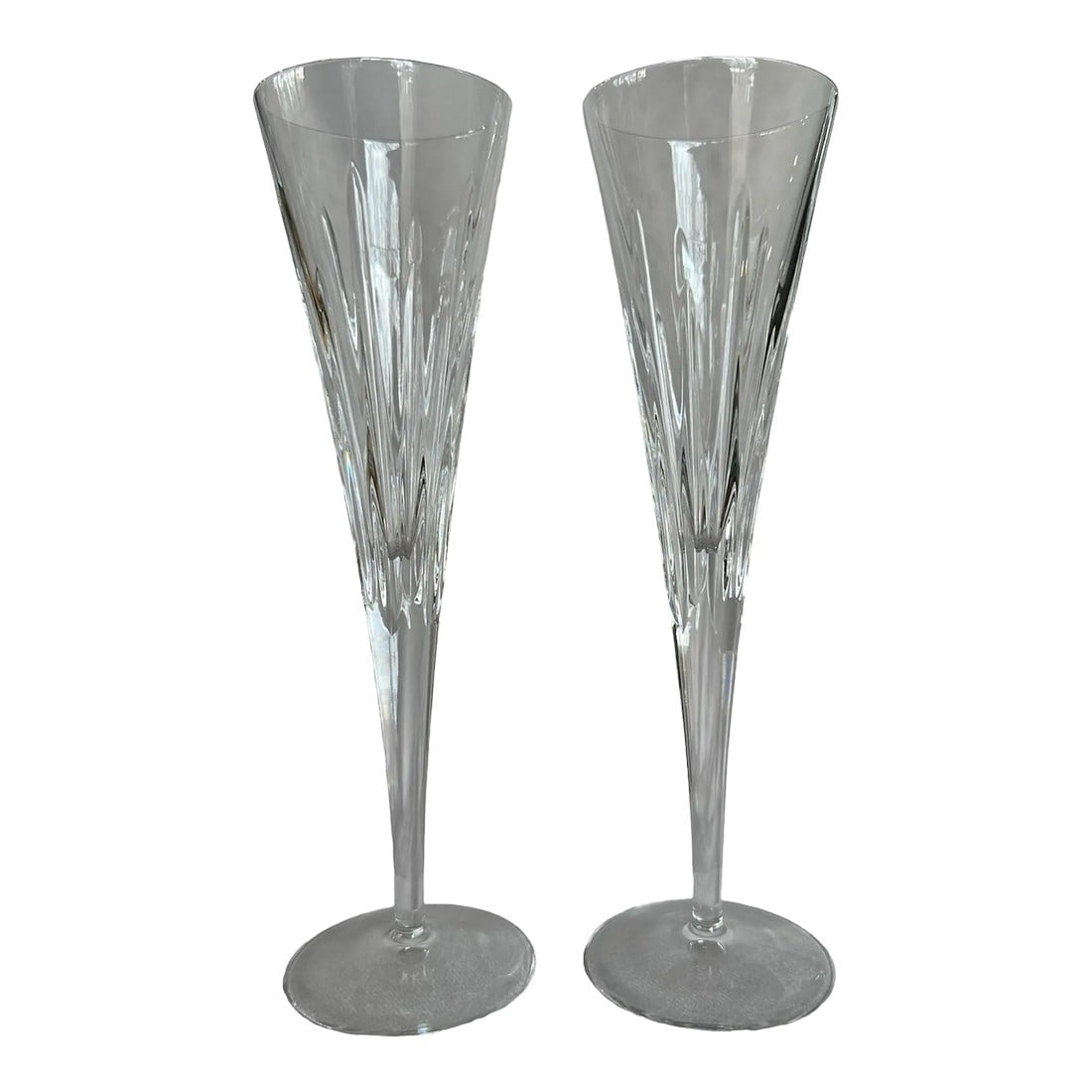 Late 20th Century Reed and Barton Soho Collection Crystal Champagne Flutes- a Pair (1 of 8)