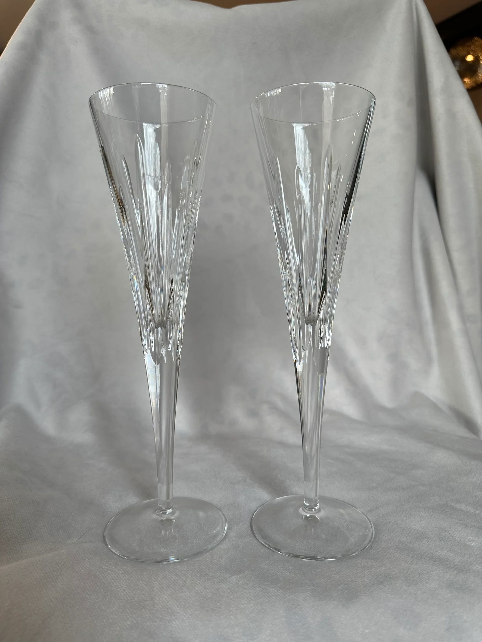 Late 20th Century Reed and Barton Soho Collection Crystal Champagne Flutes- a Pair - 2