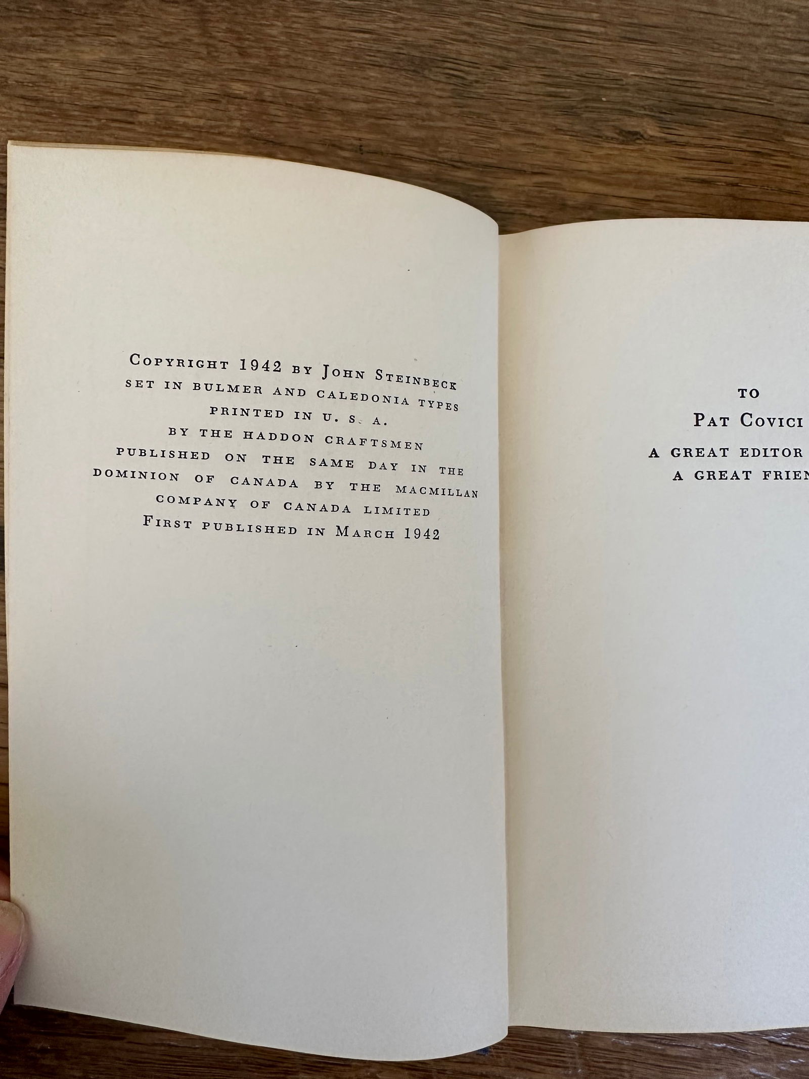 Vintage 1942 First Edition John Steinbeck the Moon Is Down Hardcover Book - 4