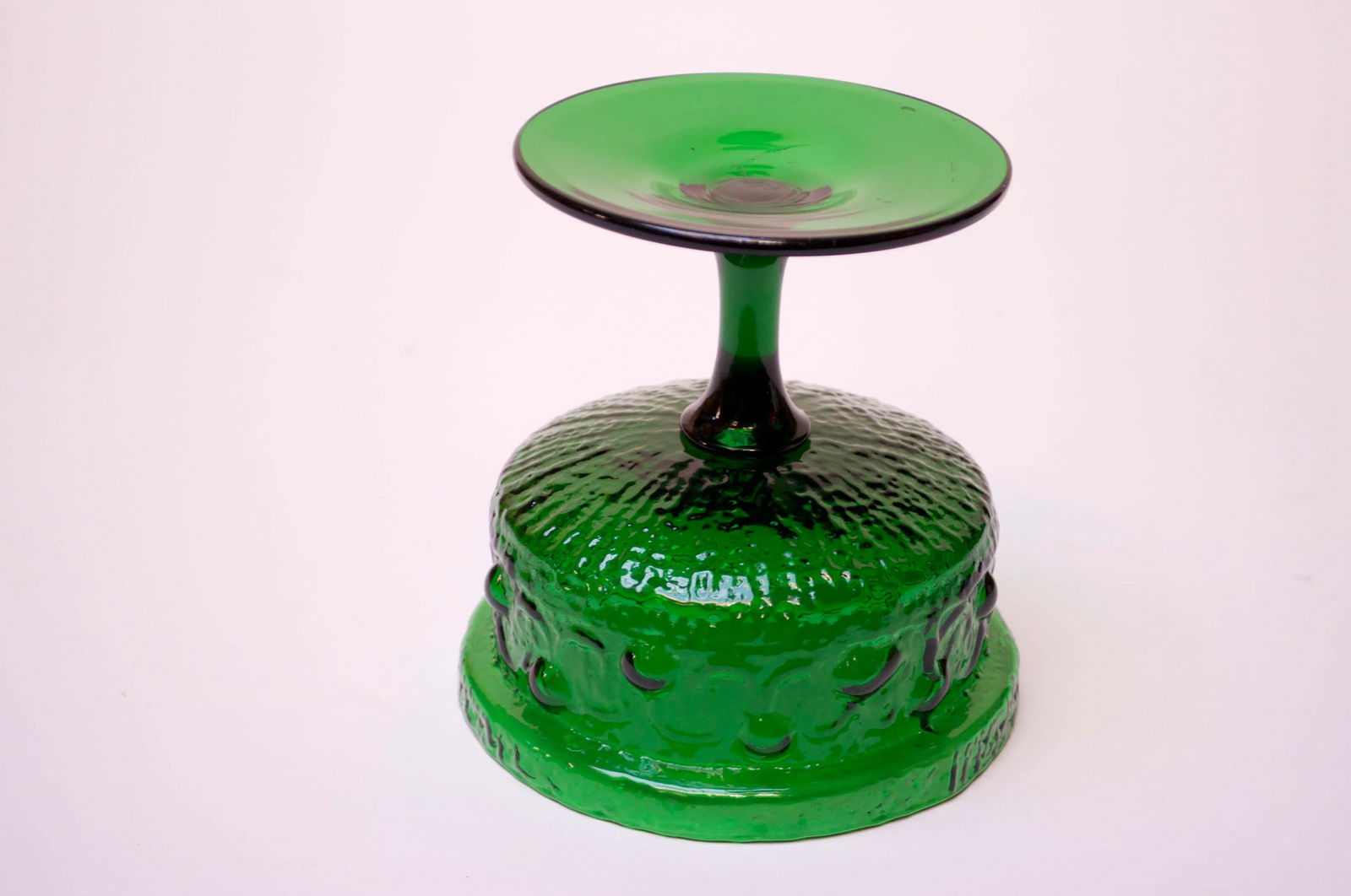 Stelvia Emerald Blown-Glass Stemmed Dish Designed by Wayne Husted - 4