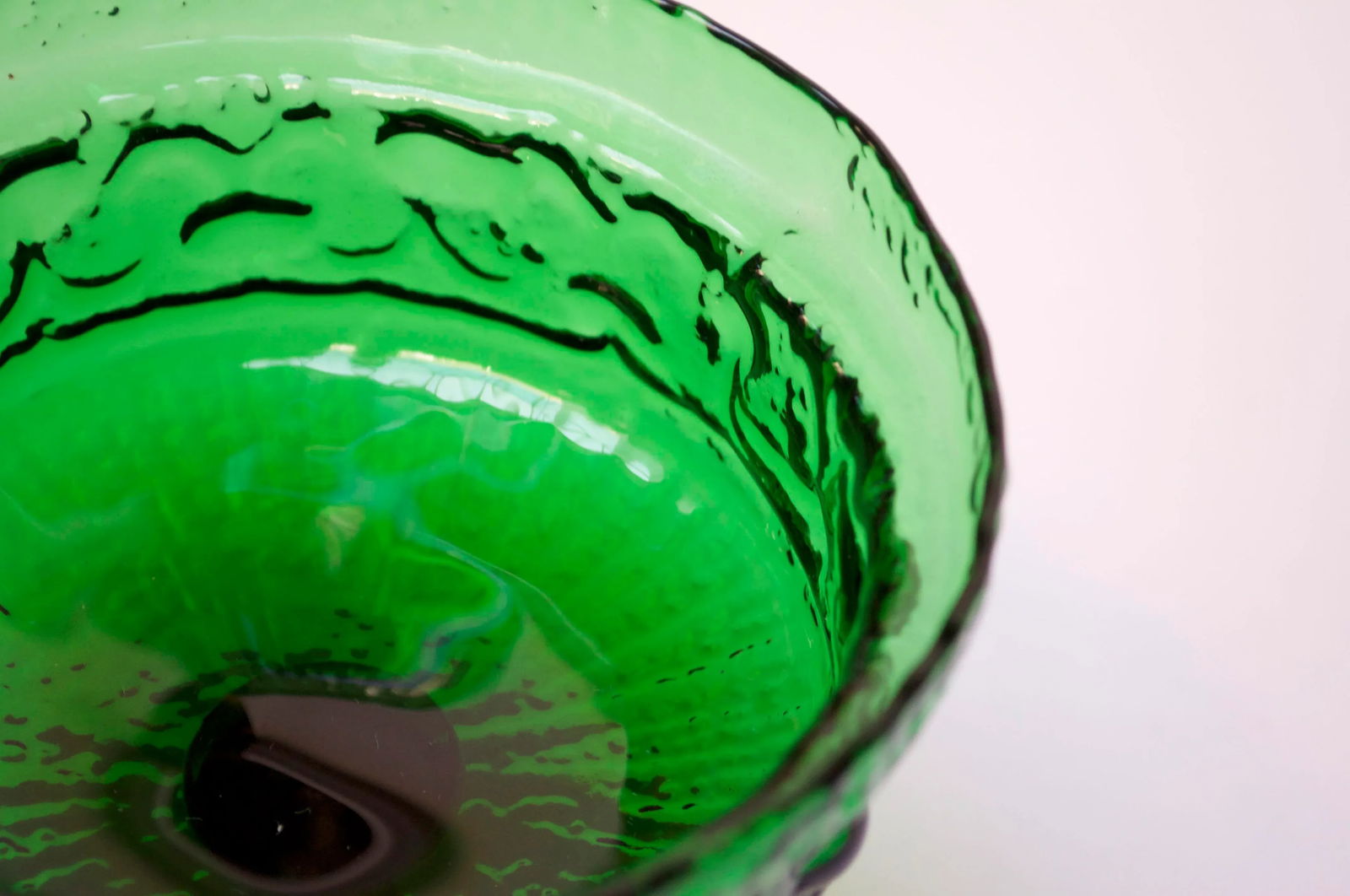 Stelvia Emerald Blown-Glass Stemmed Dish Designed by Wayne Husted - 6