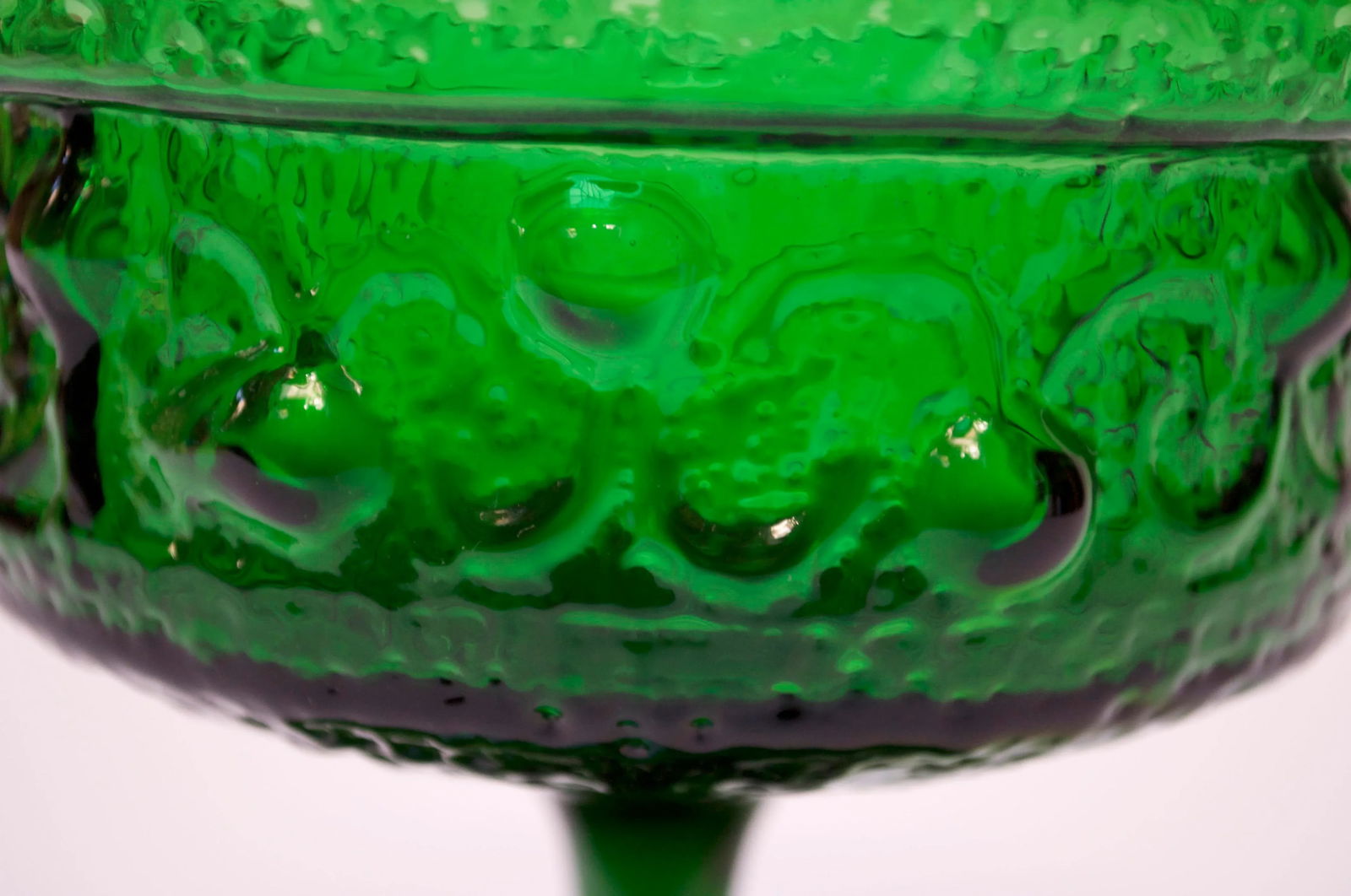 Stelvia Emerald Blown-Glass Stemmed Dish Designed by Wayne Husted - 8
