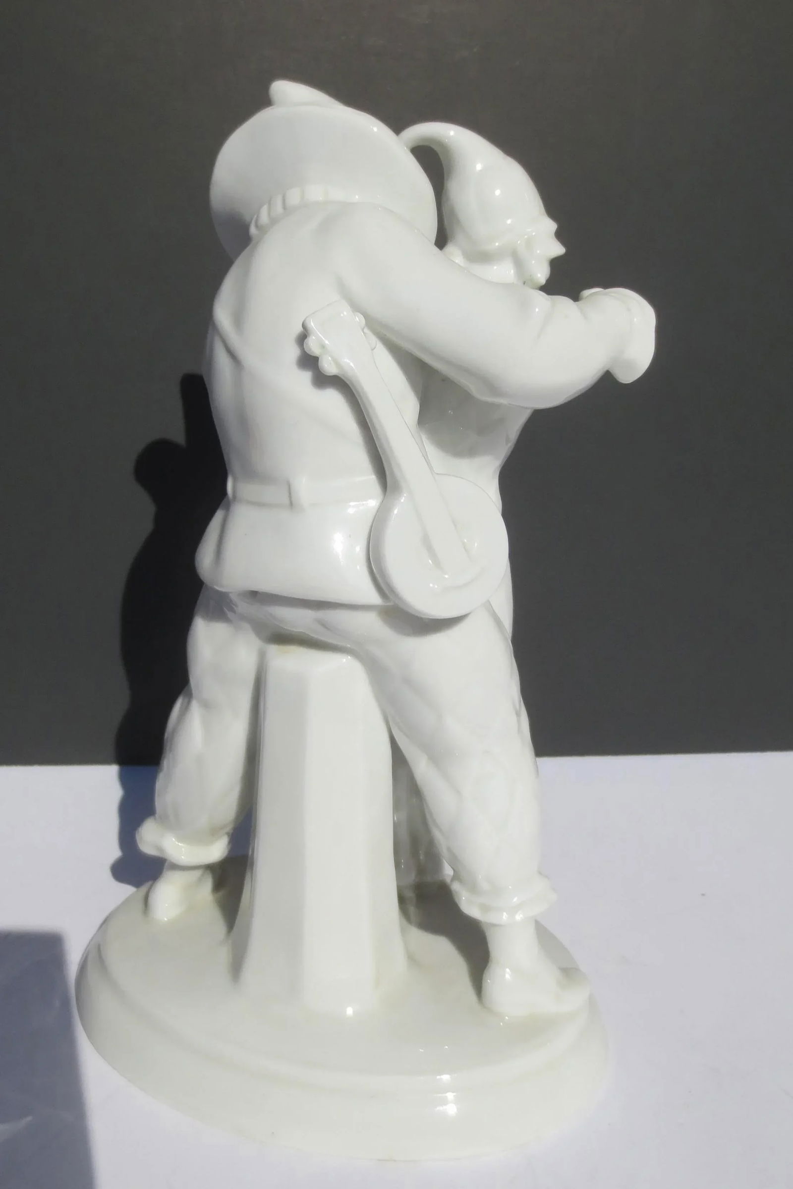 Pierrot and Pierrette Blanc De Chine Porcelain Figures Circa 1920's - 4