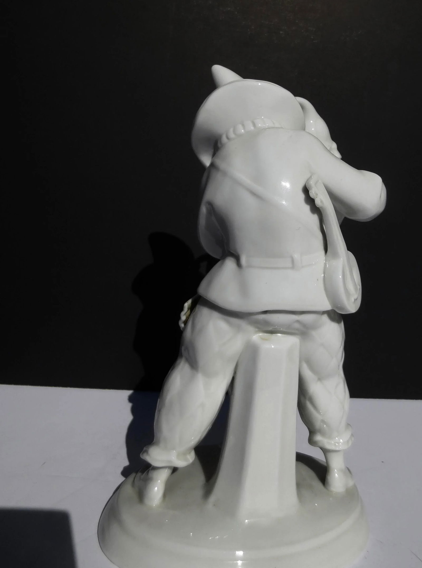 Pierrot and Pierrette Blanc De Chine Porcelain Figures Circa 1920's - 5