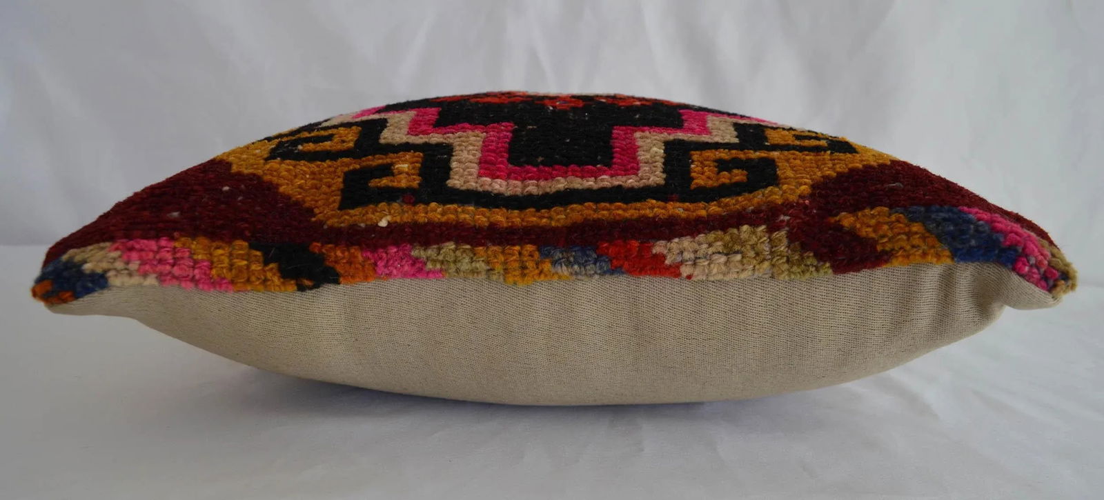 15" Vintage Hand Knotted Pillow Cover From Turkish Rug - 2