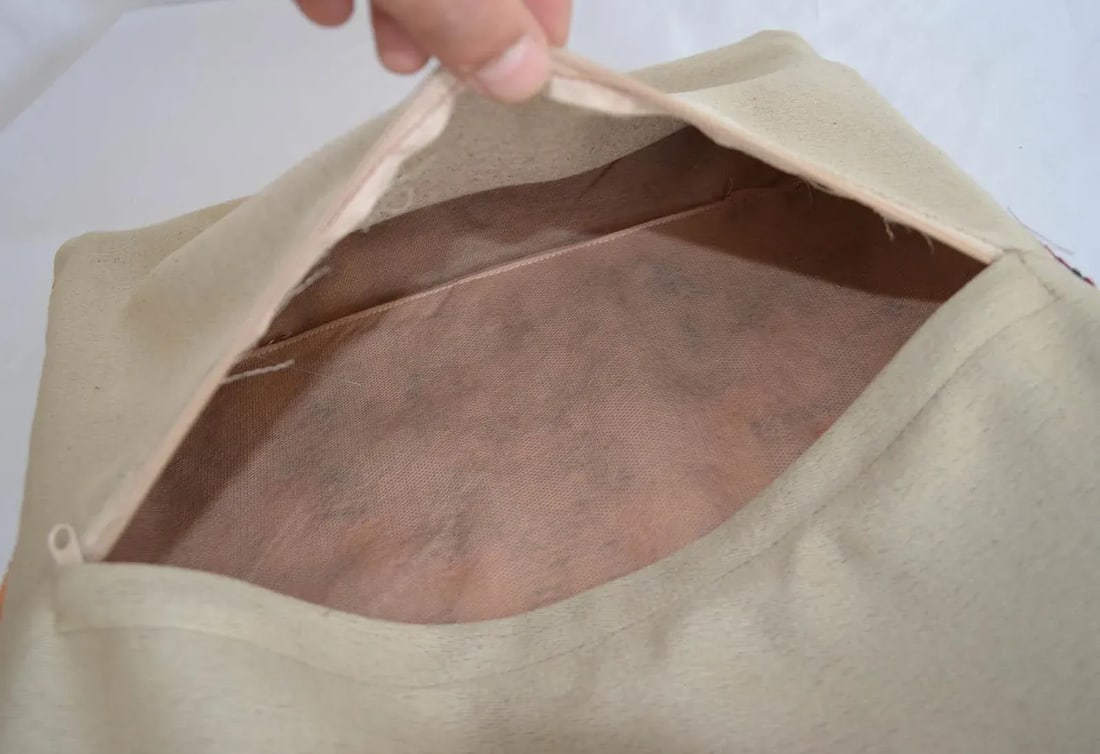 15" Vintage Hand Knotted Pillow Cover From Turkish Rug - 6