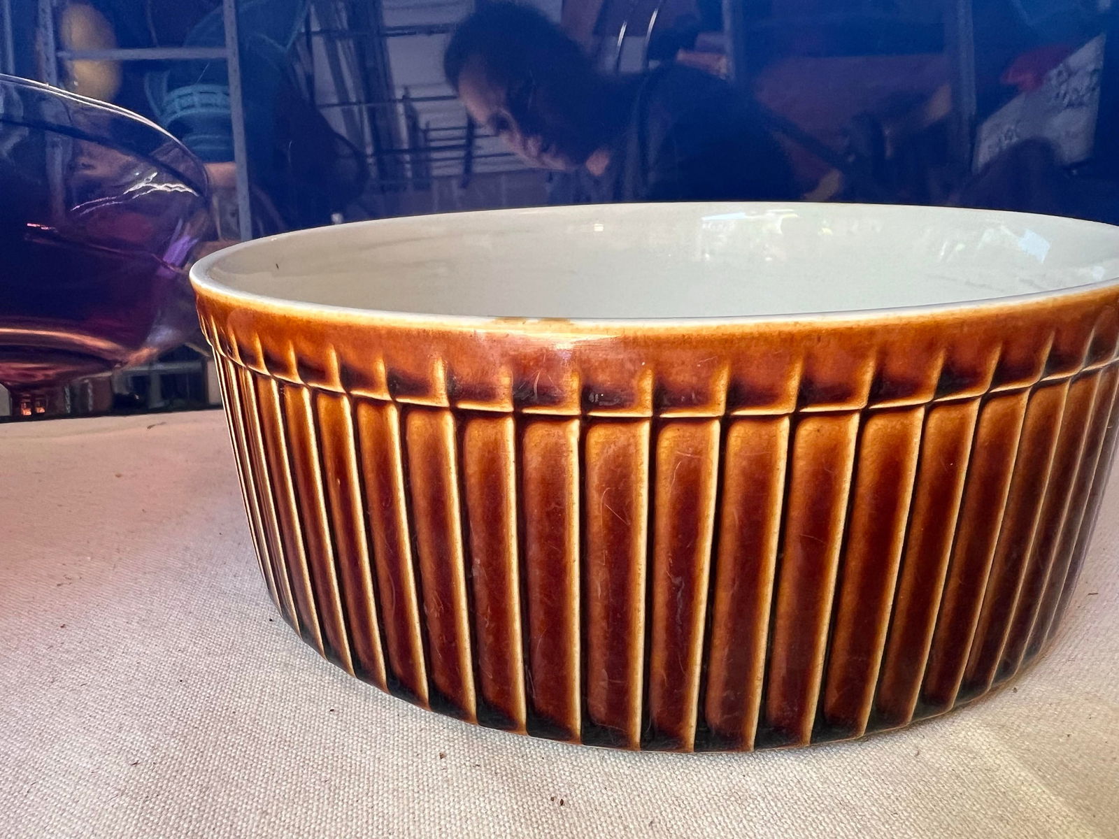 1970s Americana Brown Ceramic Stone Pottery Tabletop Serveware- 2 Pieces - 2