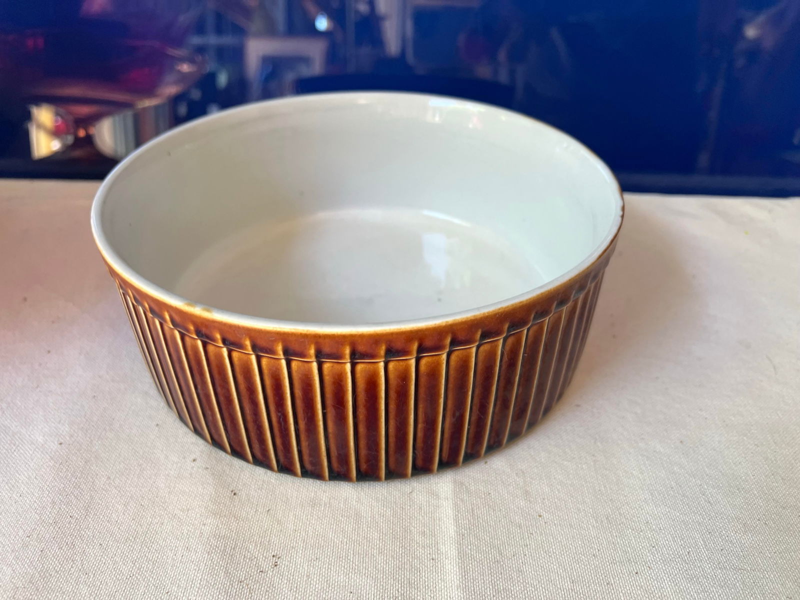 1970s Americana Brown Ceramic Stone Pottery Tabletop Serveware- 2 Pieces - 4