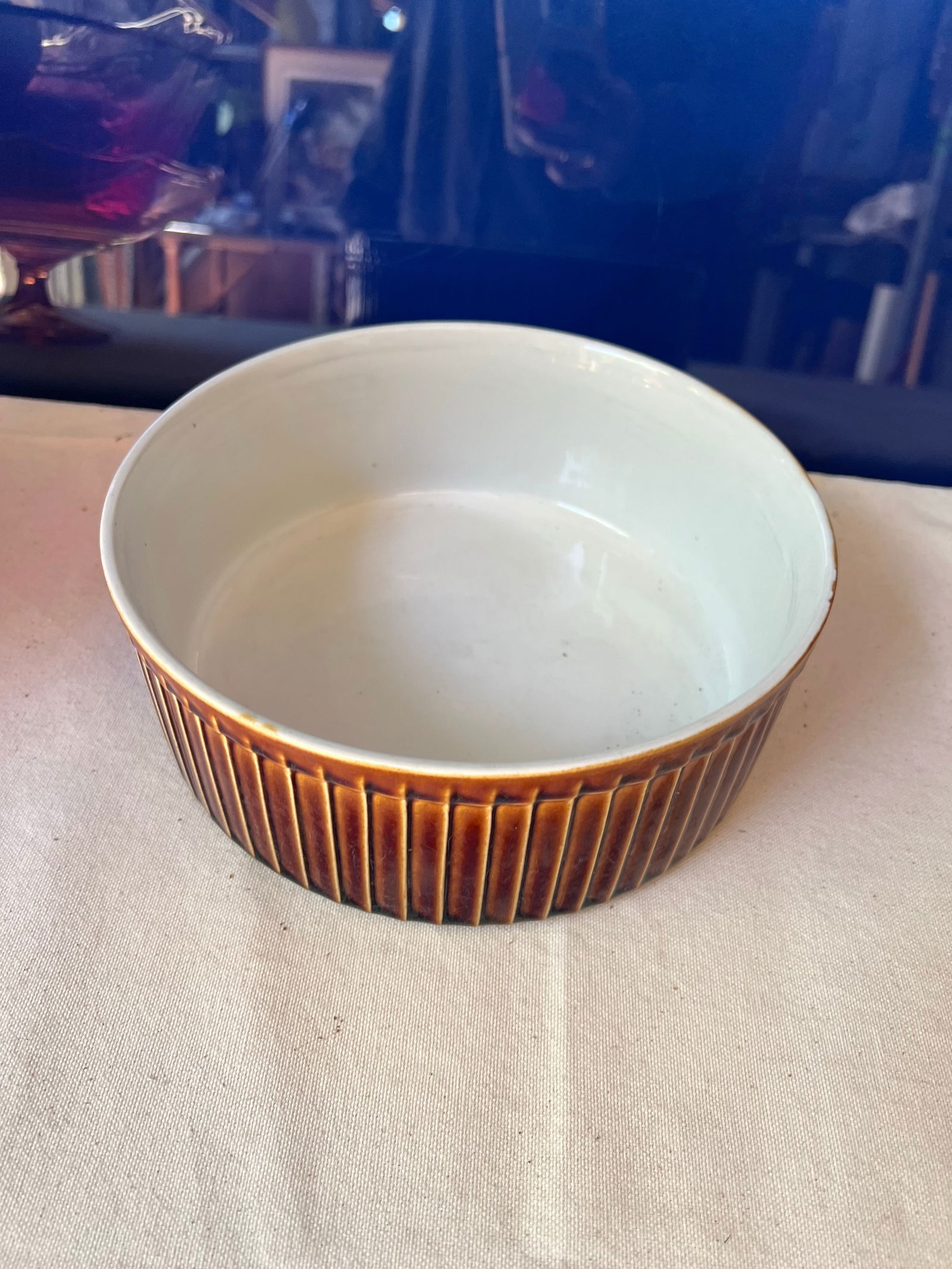 1970s Americana Brown Ceramic Stone Pottery Tabletop Serveware- 2 Pieces - 5