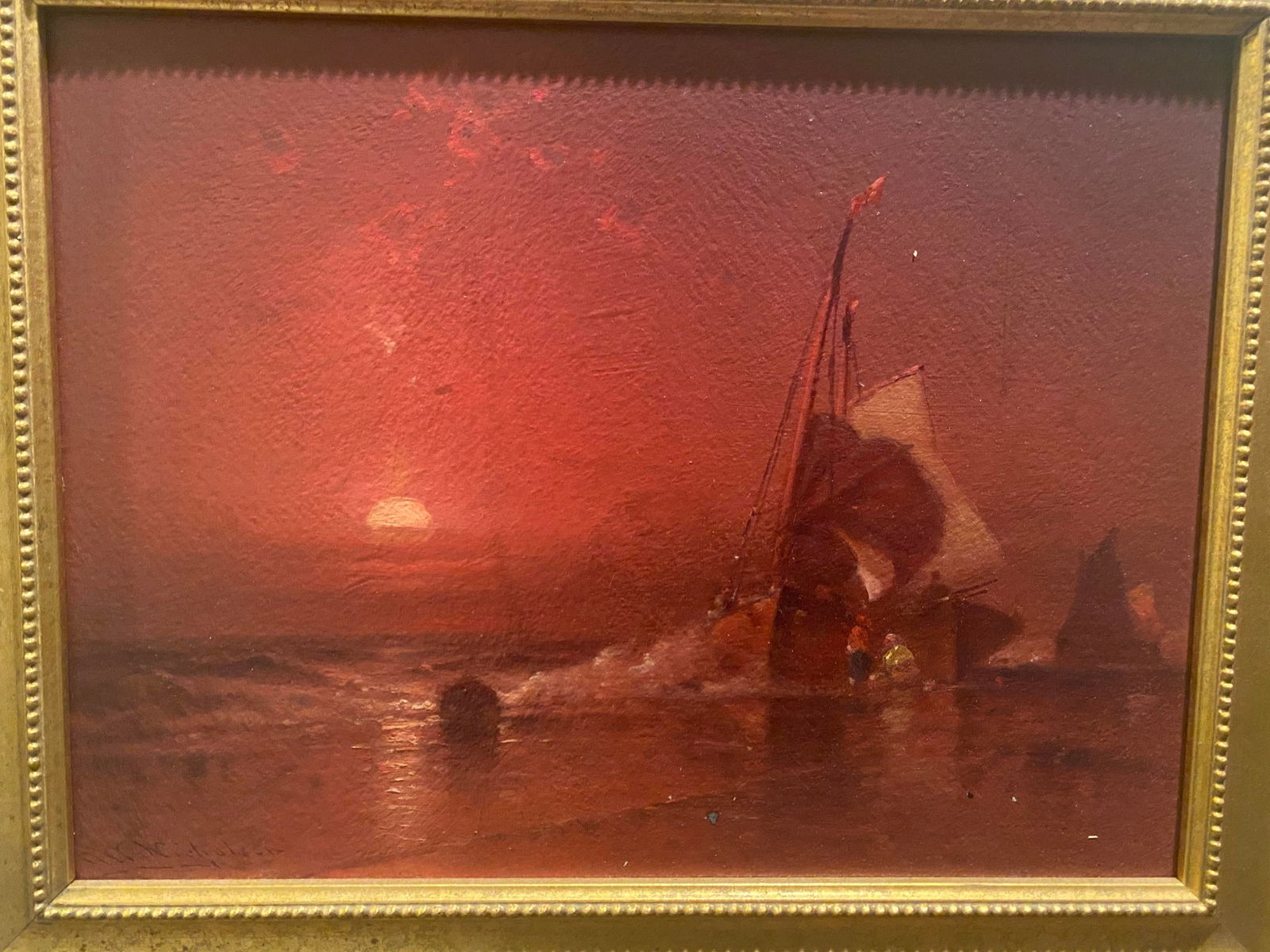 Sunset Painting by Listed Artist George Washington Nicholson - 3