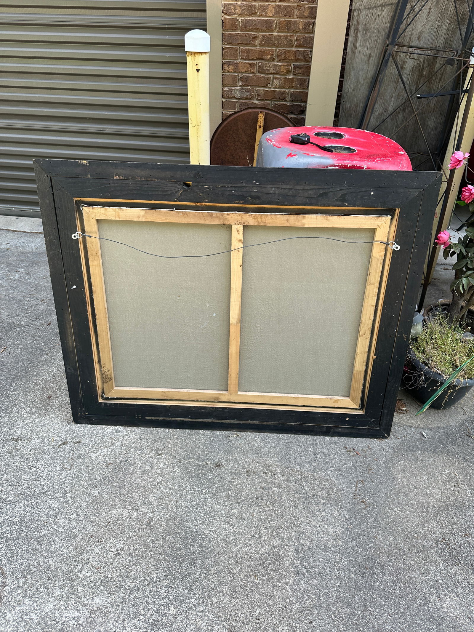 1970s Large Framed Painting of Giraffes in Wild - 11