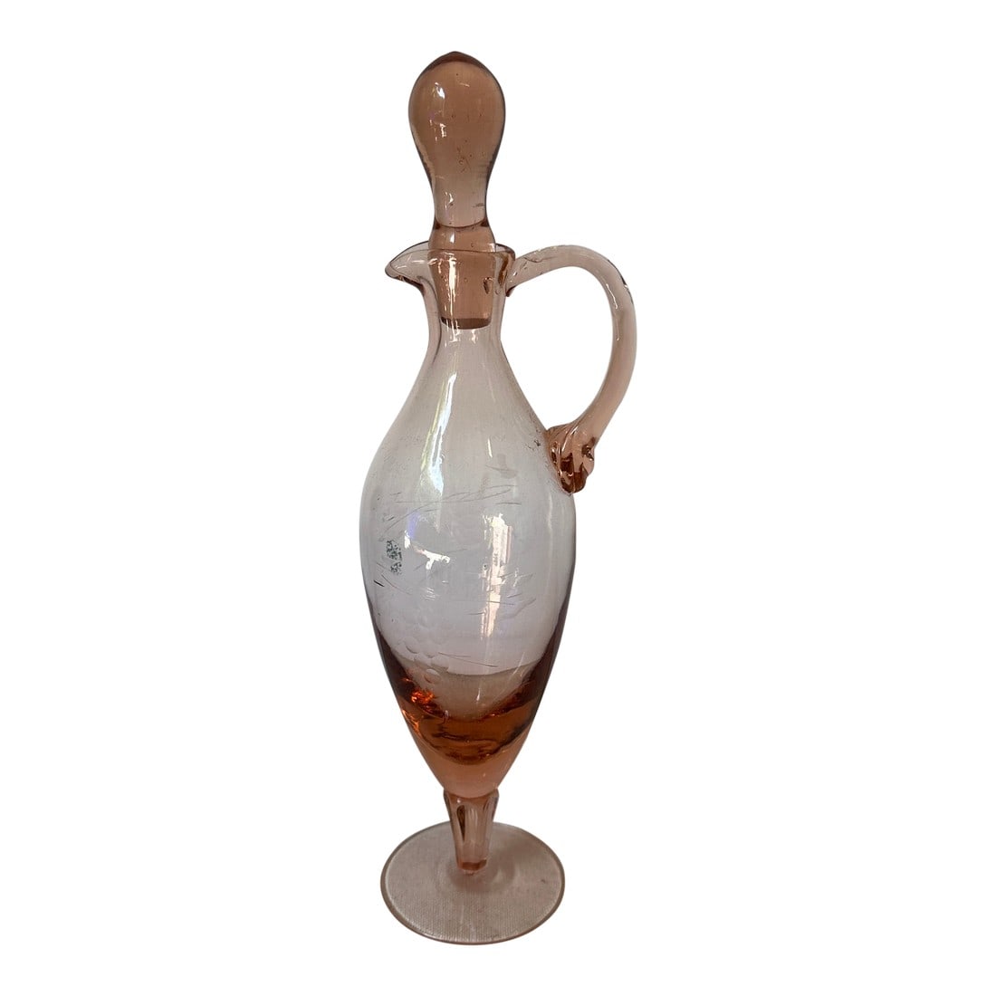 1970s Pink Depression Glass Petite Decanter: Up for consideration is a beautiful petite pink glass decanter. This would look lovely in your home and it is a great find for the interior design enthusiast. Please check out my other listings! 