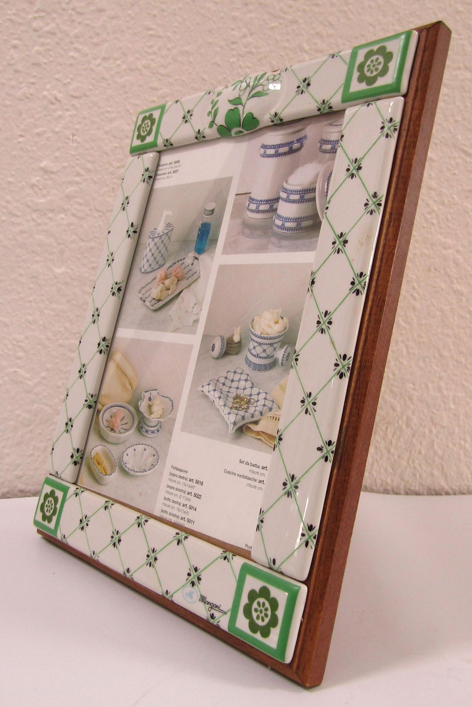 Mangani Italy Green and White Porcelain Frame - 3