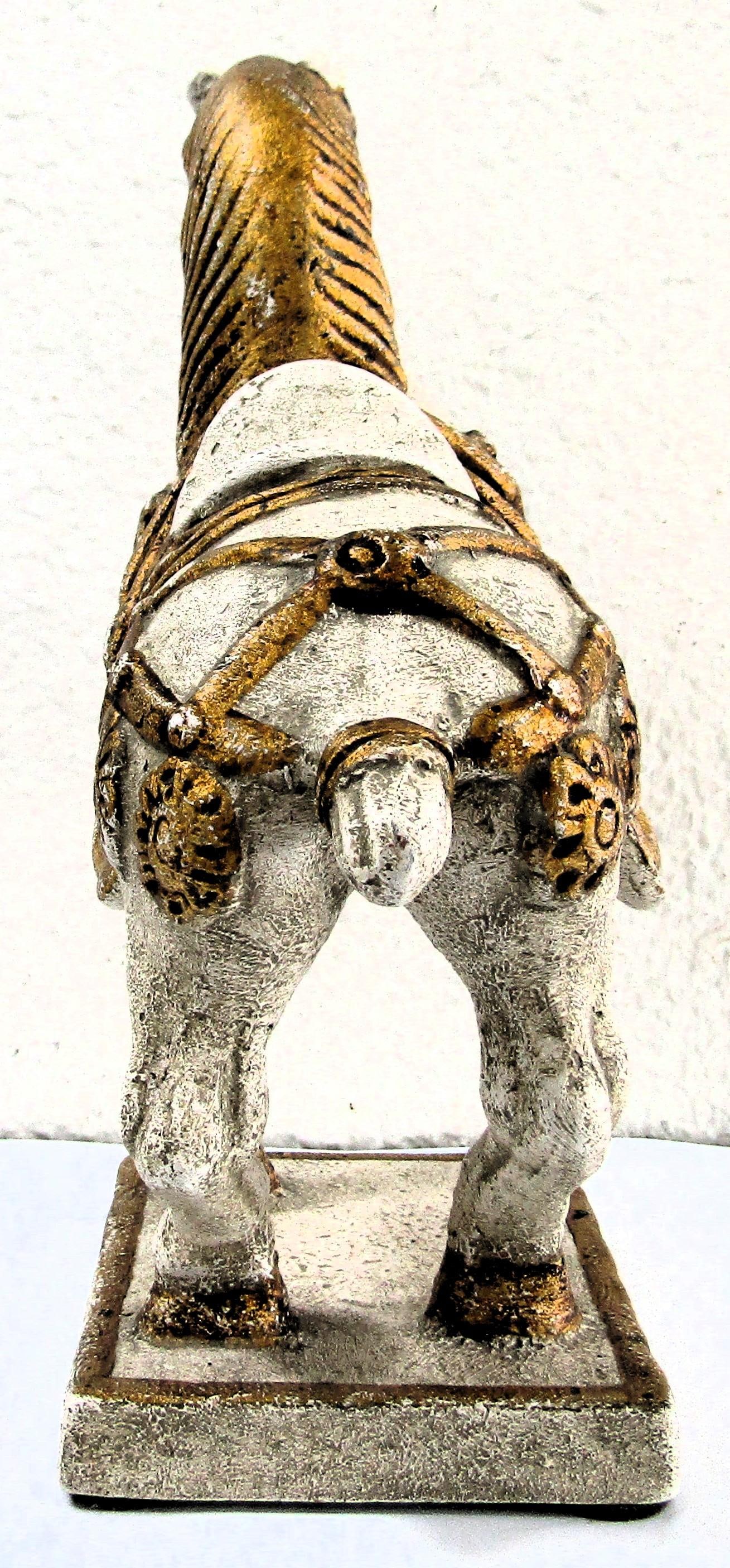 Mid-Century Italian Painted Bronze Horse Figurine Sculpture Signed to Base - 6