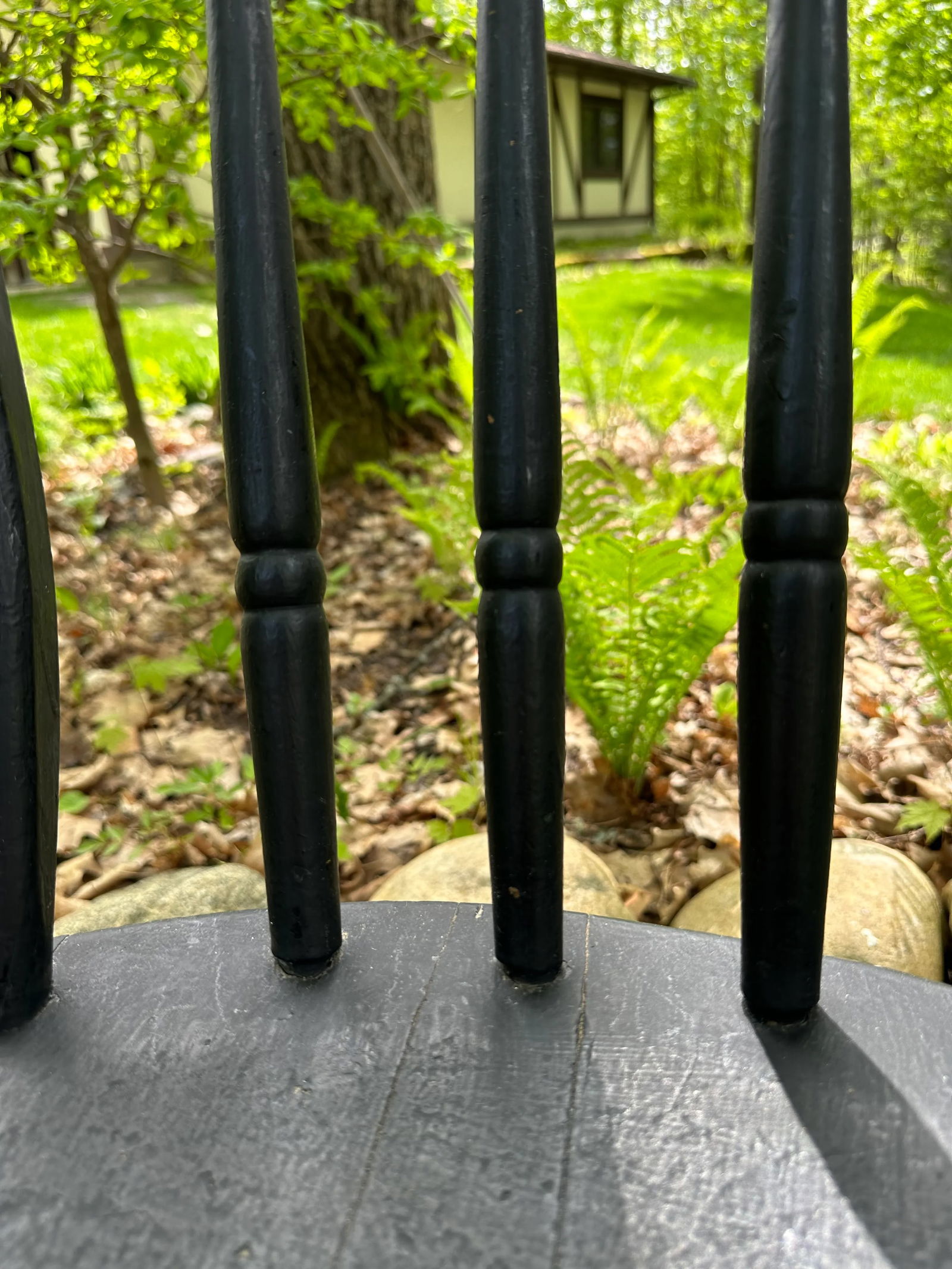 Antique Primitive Black Farmhouse Chair - 5