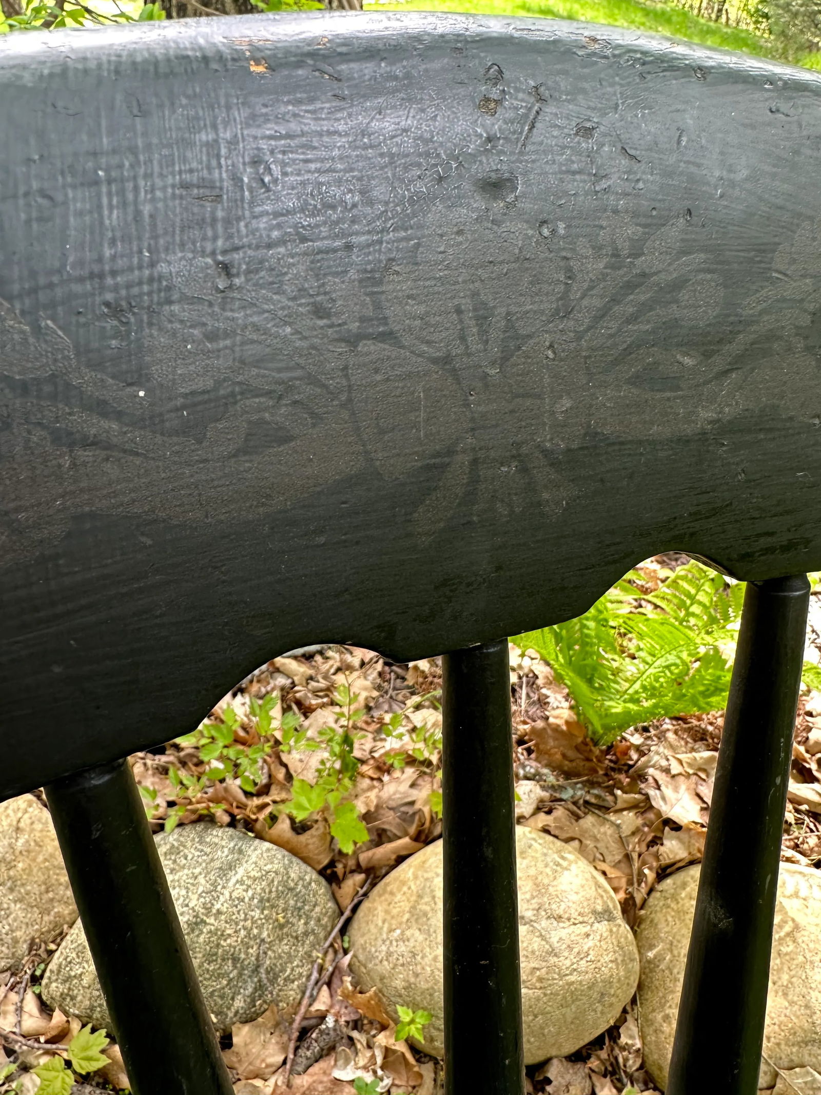 Antique Primitive Black Farmhouse Chair - 8