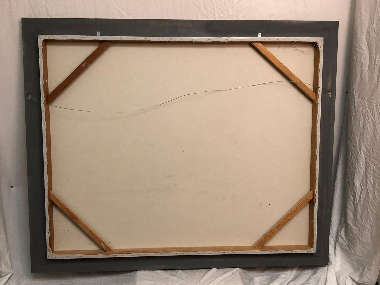 Large Pastel Oil on Canvas Painting Signed on the Bottom - 2