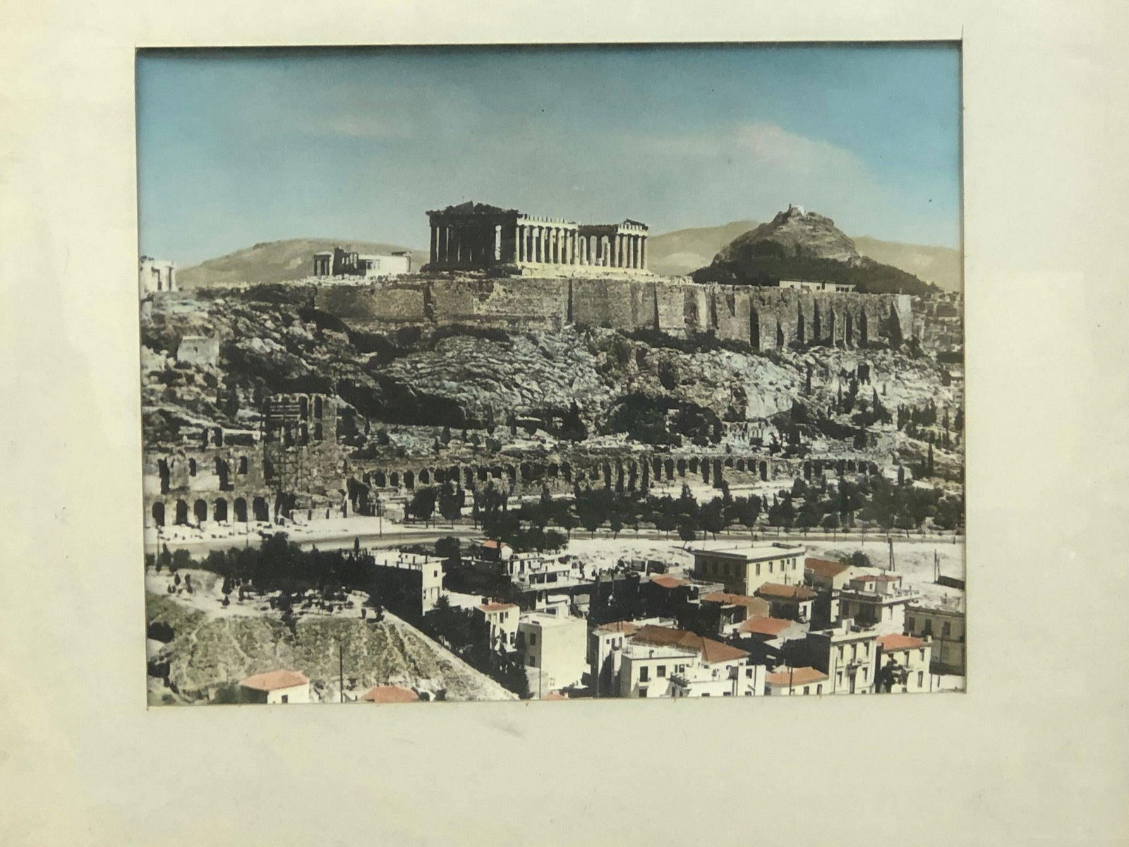 Mid 20th Century Colored Photograph of the Acropolis in Athens Greece - 2