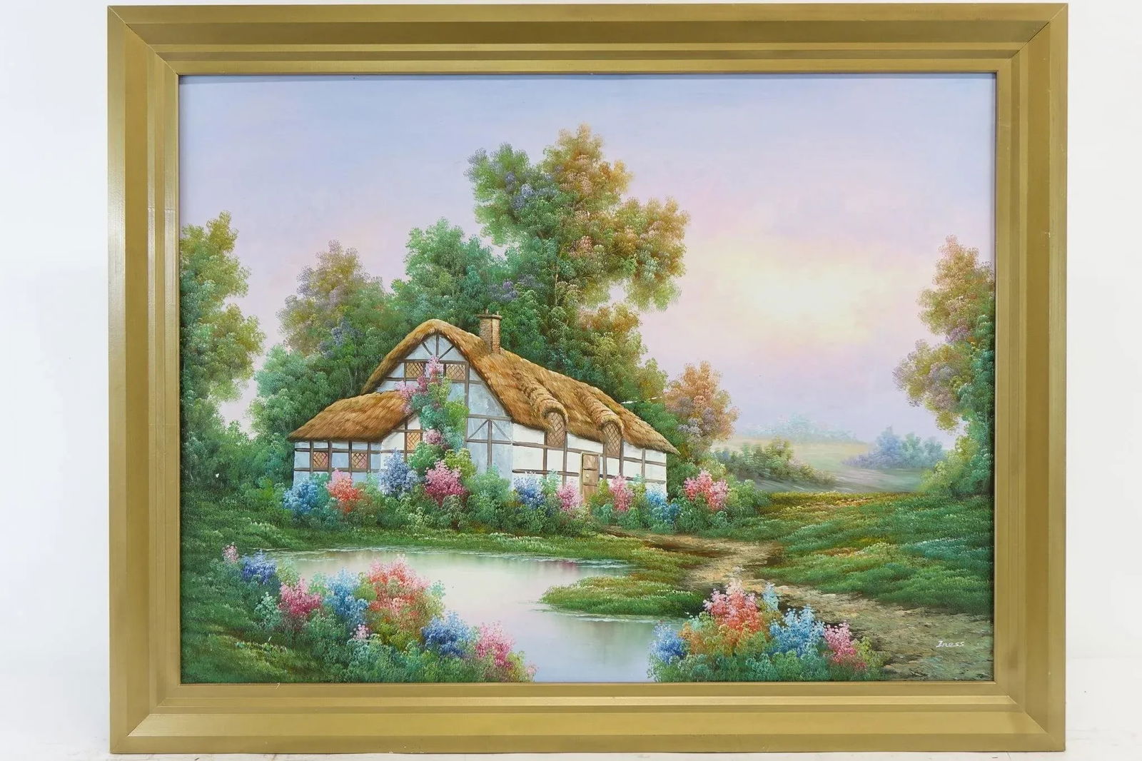 The Homestead Large Original Oil Painting on Canvas Signed - 2