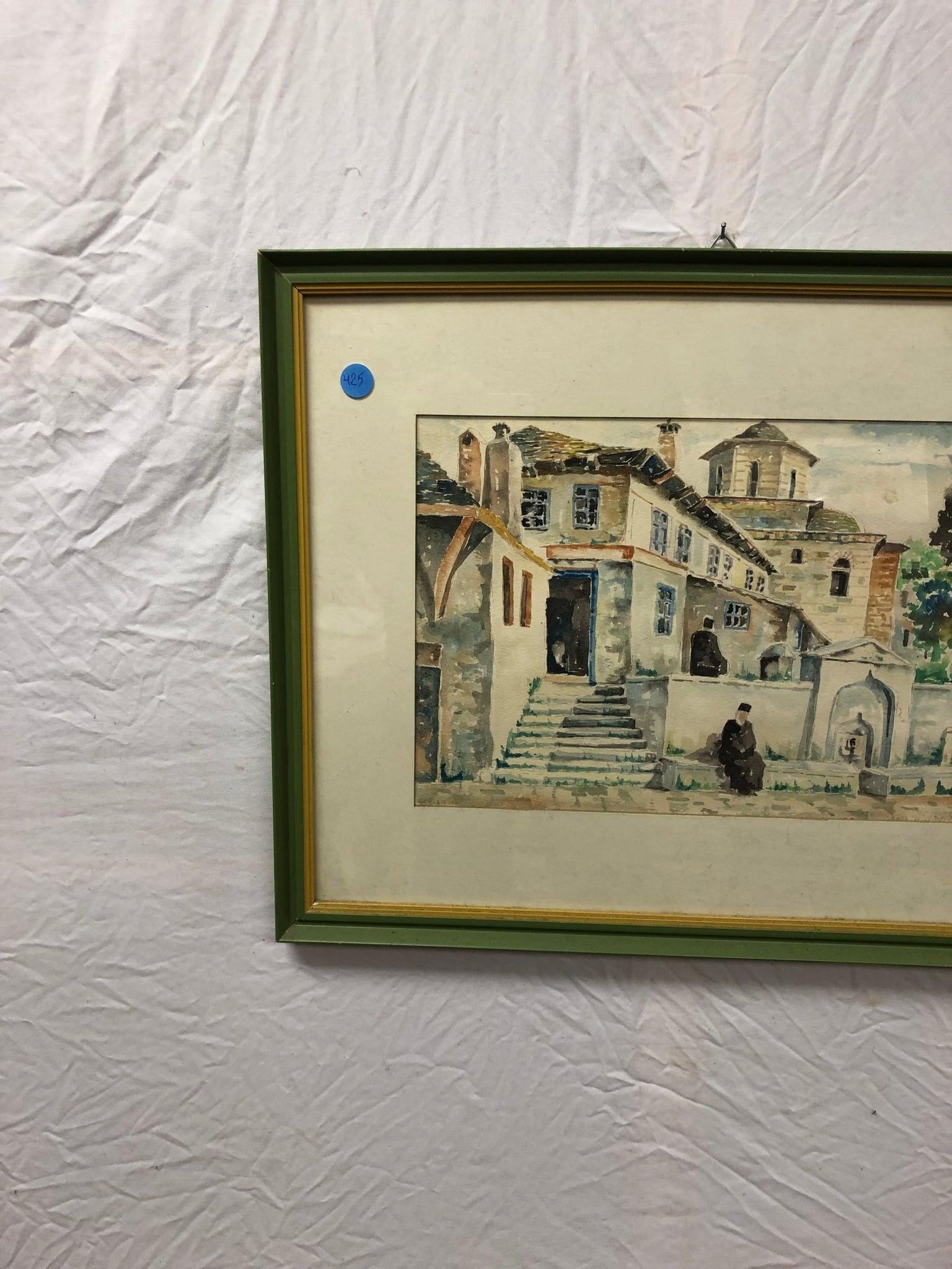 Antique Ottoman Original Watercolor Painting Signed on the Bottom - 3
