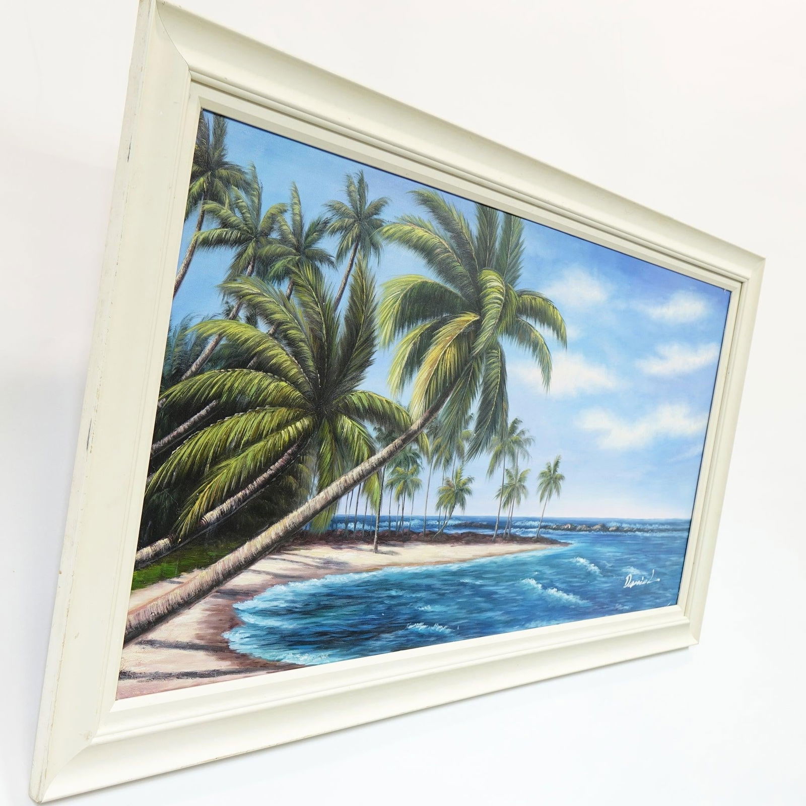 Early 20th Century Oceanscape Oil on Canvas Signed Original, Framed - 10