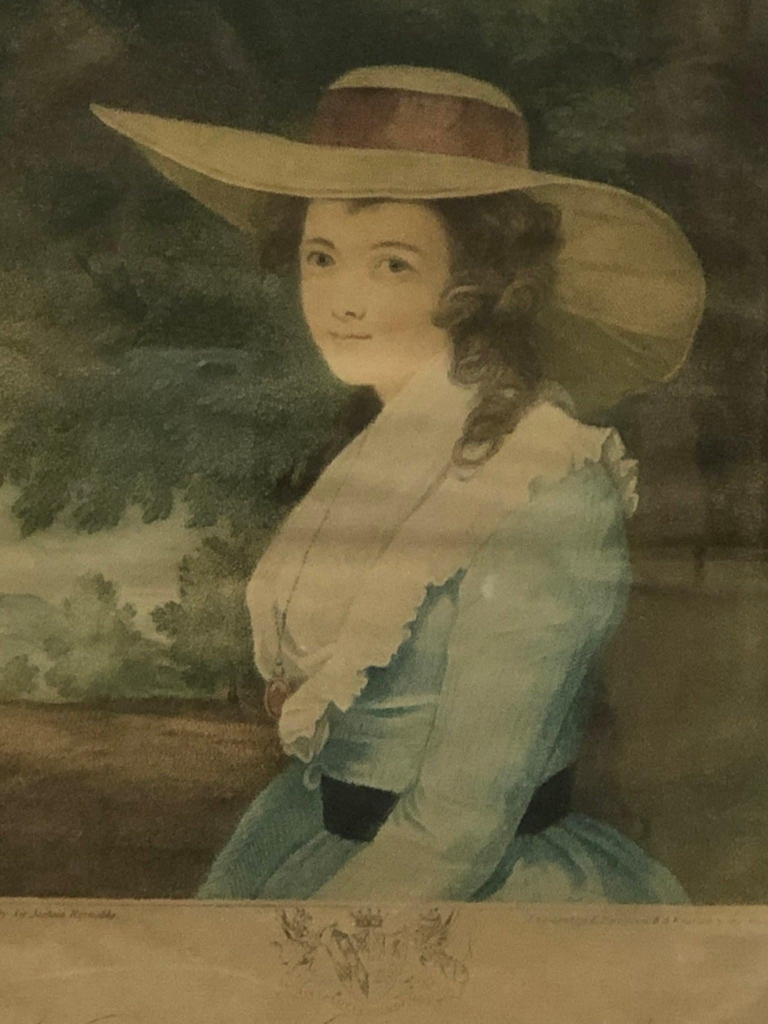 Elegance in the Countryside - Antique Portrait, Print of an Original by Sir Joshua Reynolds - 2