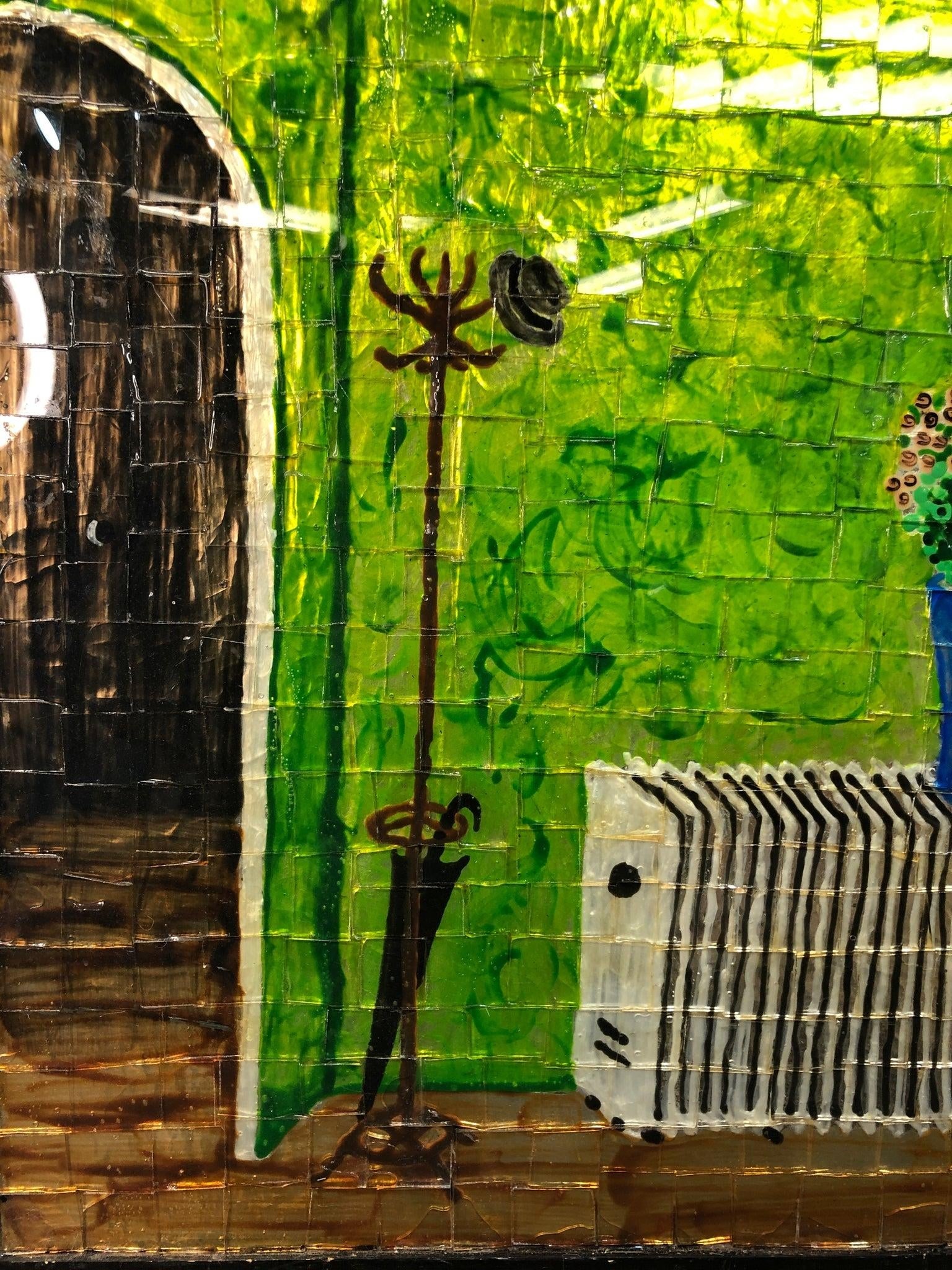 Late 20th Century Multimedia Glass Collage Signed on the Bottom - 3