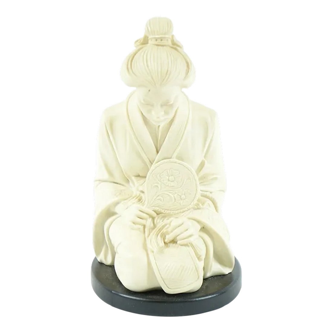 Mid 20th Century Japanese Scultpure of Woman: Japanese Sculpture of Woman - 3" x 2.5" x 10" This elegant Japanese sculpture depicts a woman in traditional attire, intricately carved with meticulous attention to detail. Measuring 3 inches in