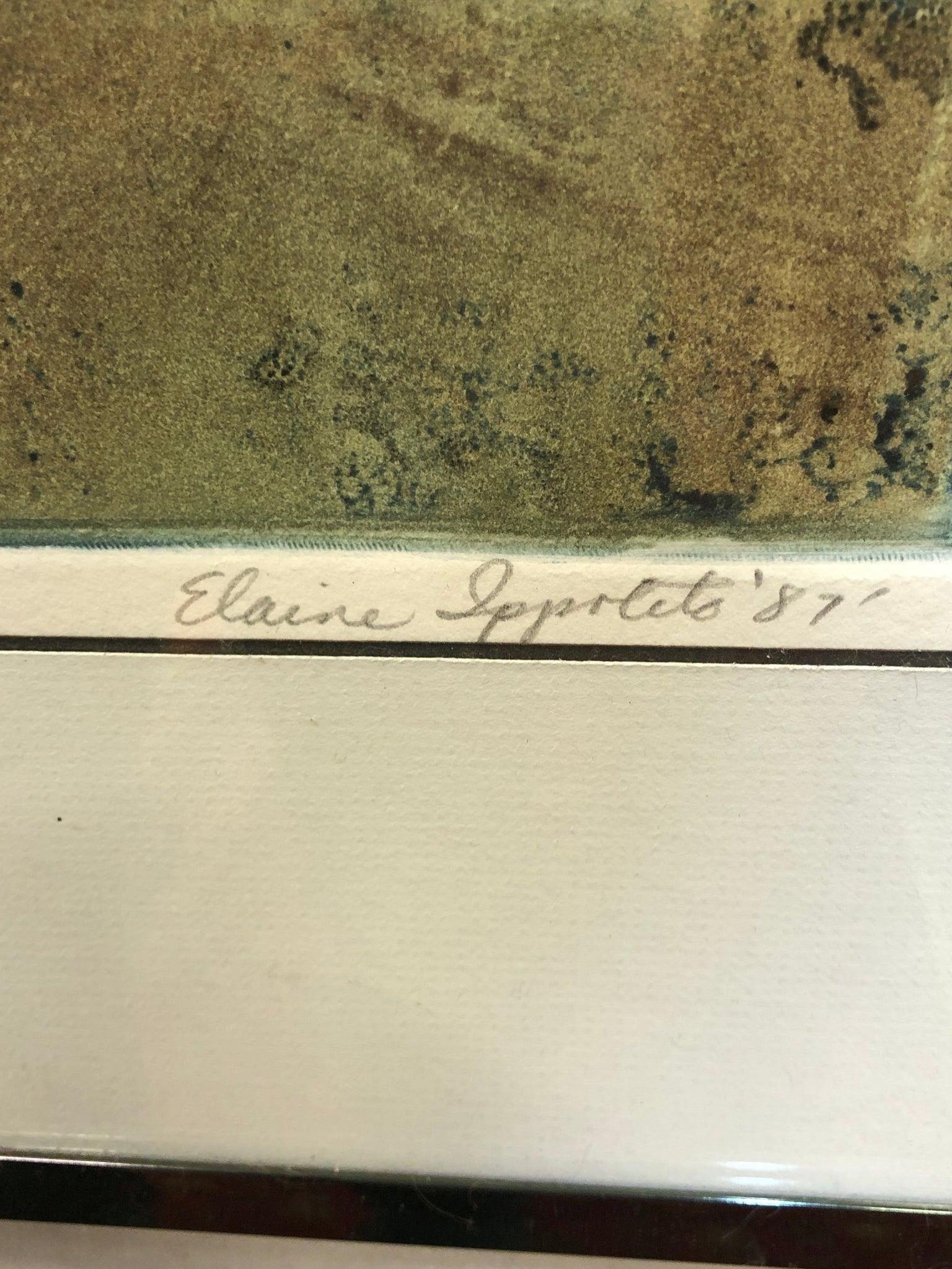 Iron Pier - Lithograph Signed by Elaine Ippolito 1987, Framed - 2