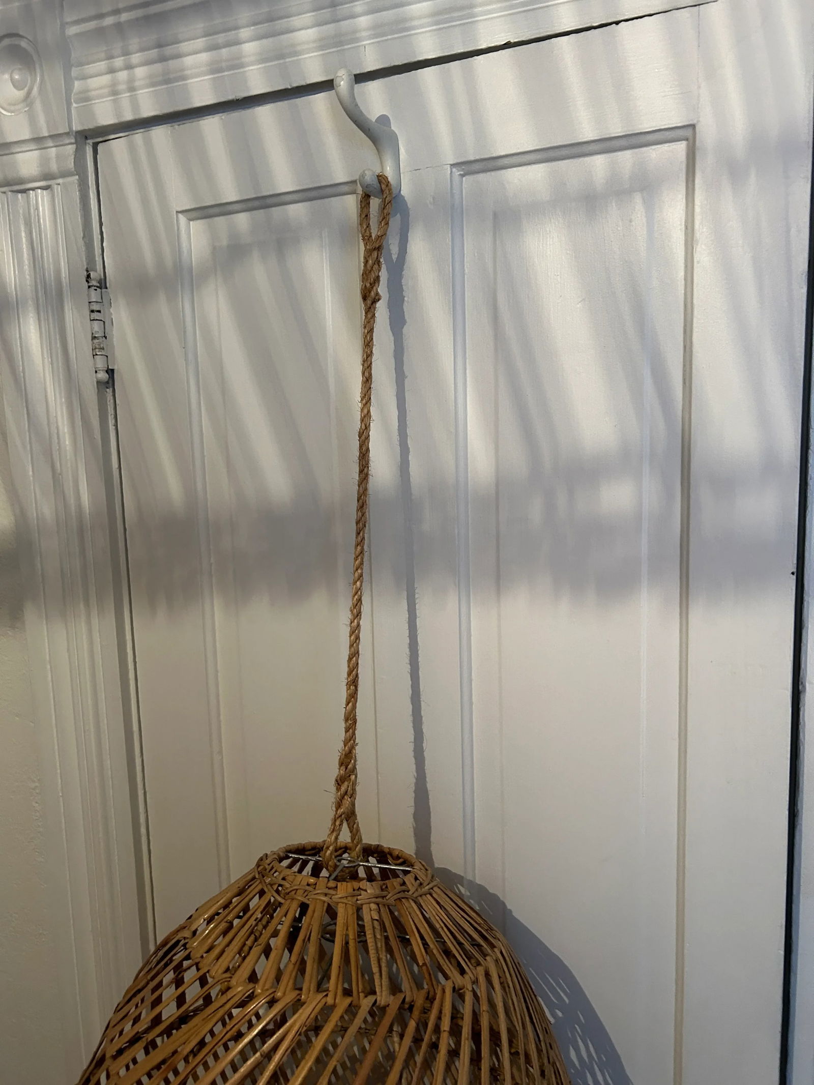 Large Rattan Bell Shaped Pendant Chandelier by Dovetail Furniture L A - 10