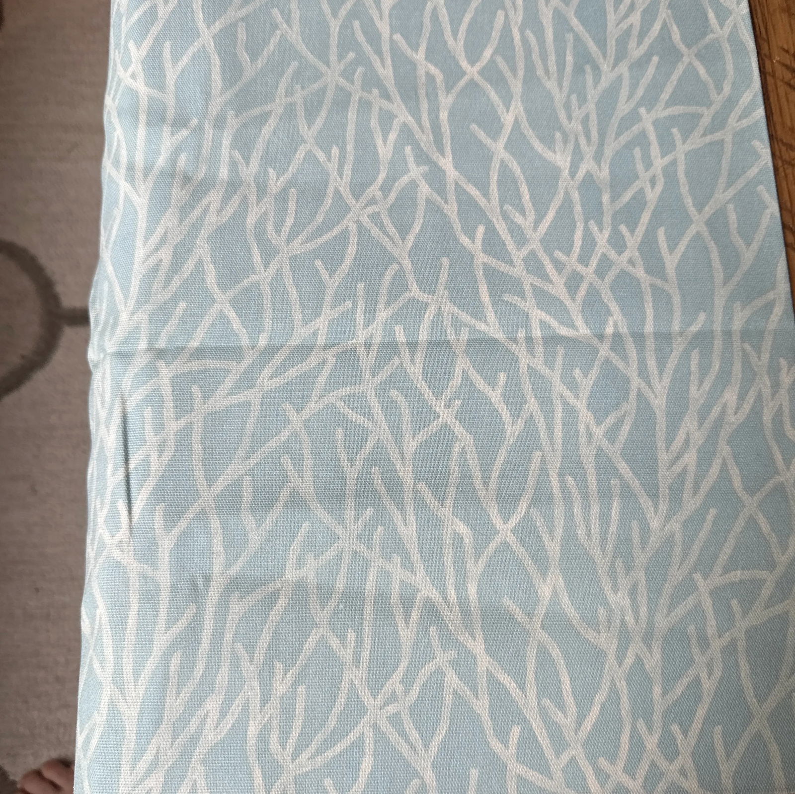 Late 20th Century Waverly Inspirations Seaside Coastal Blue Coral Cotton Fabric Remnants- Set of 2 - 12