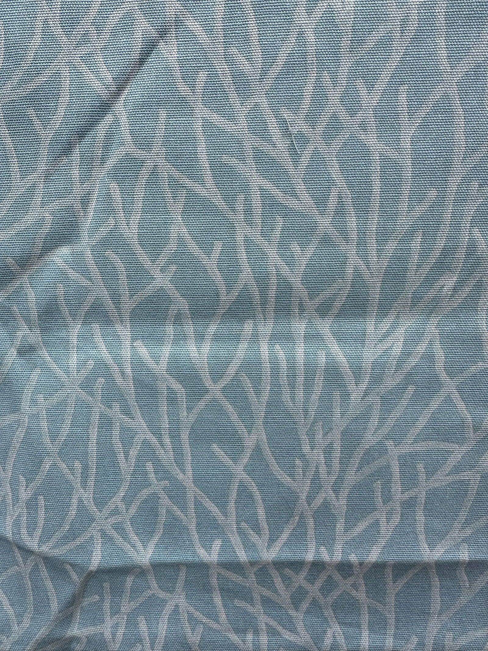 Late 20th Century Waverly Inspirations Seaside Coastal Blue Coral Cotton Fabric Remnants- Set of 2 - 2