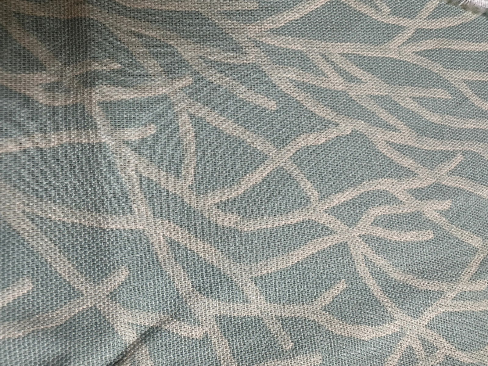 Late 20th Century Waverly Inspirations Seaside Coastal Blue Coral Cotton Fabric Remnants- Set of 2 - 3