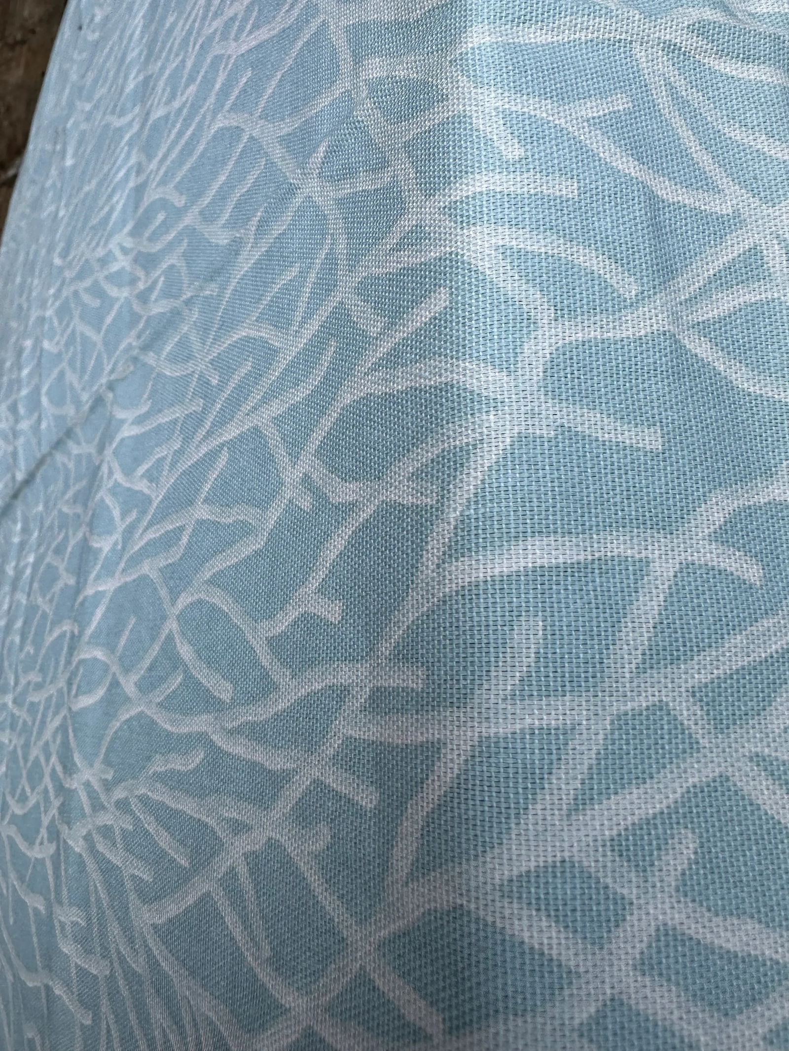 Late 20th Century Waverly Inspirations Seaside Coastal Blue Coral Cotton Fabric Remnants- Set of 2 - 7