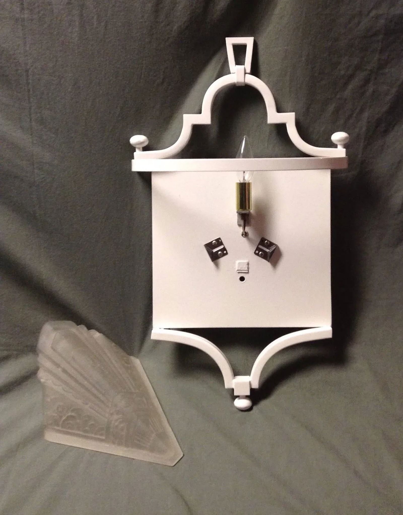 Vintage Fine Art Lamps Portobello Road Collection White Sconces Wall Mounts 70s - a Pair - 6
