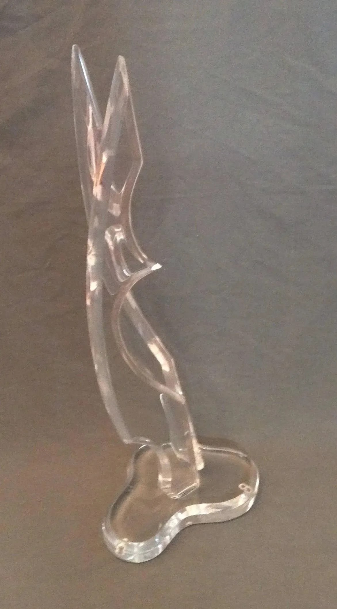 Mid Century Modern Free Form Lucite Sculpture 23 X 8 - 2