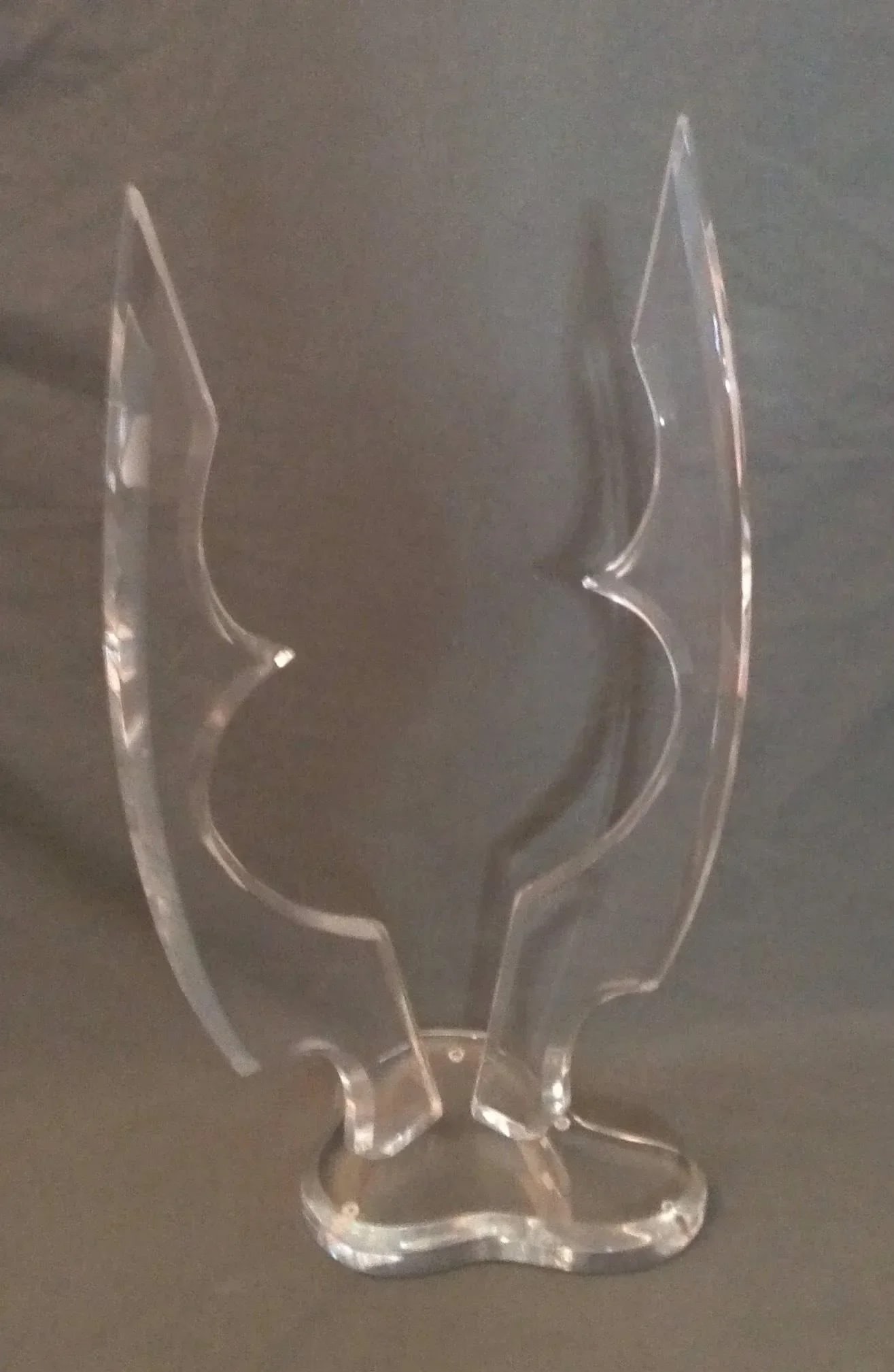 Mid Century Modern Free Form Lucite Sculpture 23 X 8 - 3