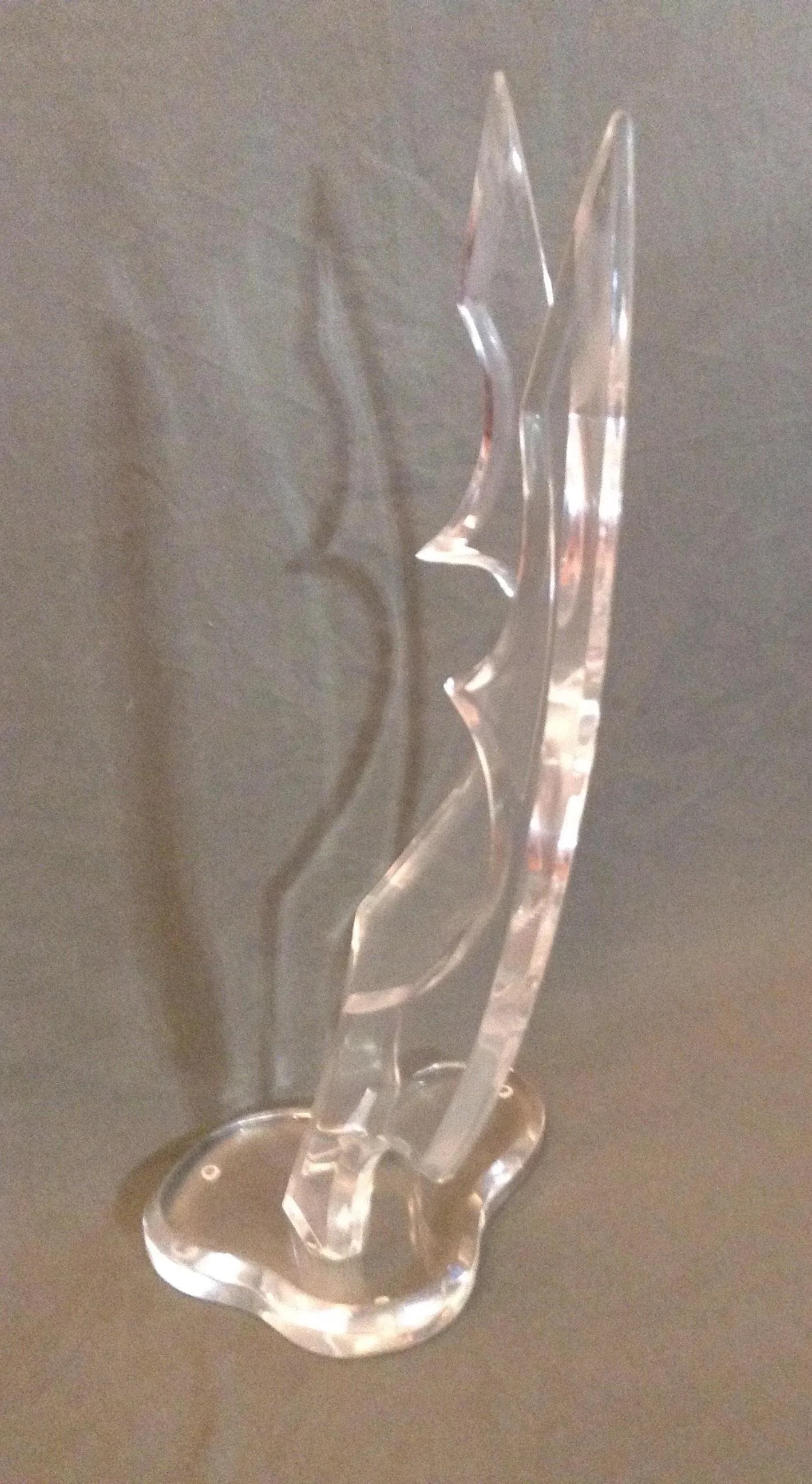 Mid Century Modern Free Form Lucite Sculpture 23 X 8 - 4