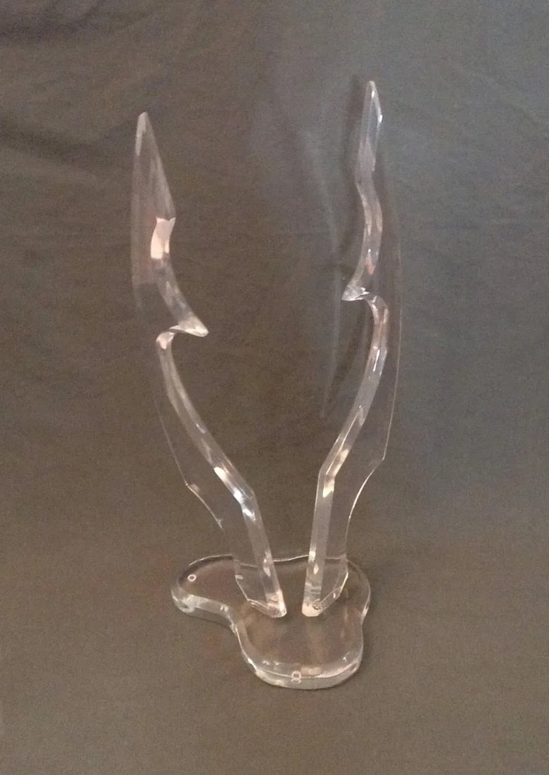 Mid Century Modern Free Form Lucite Sculpture 23 X 8 - 6