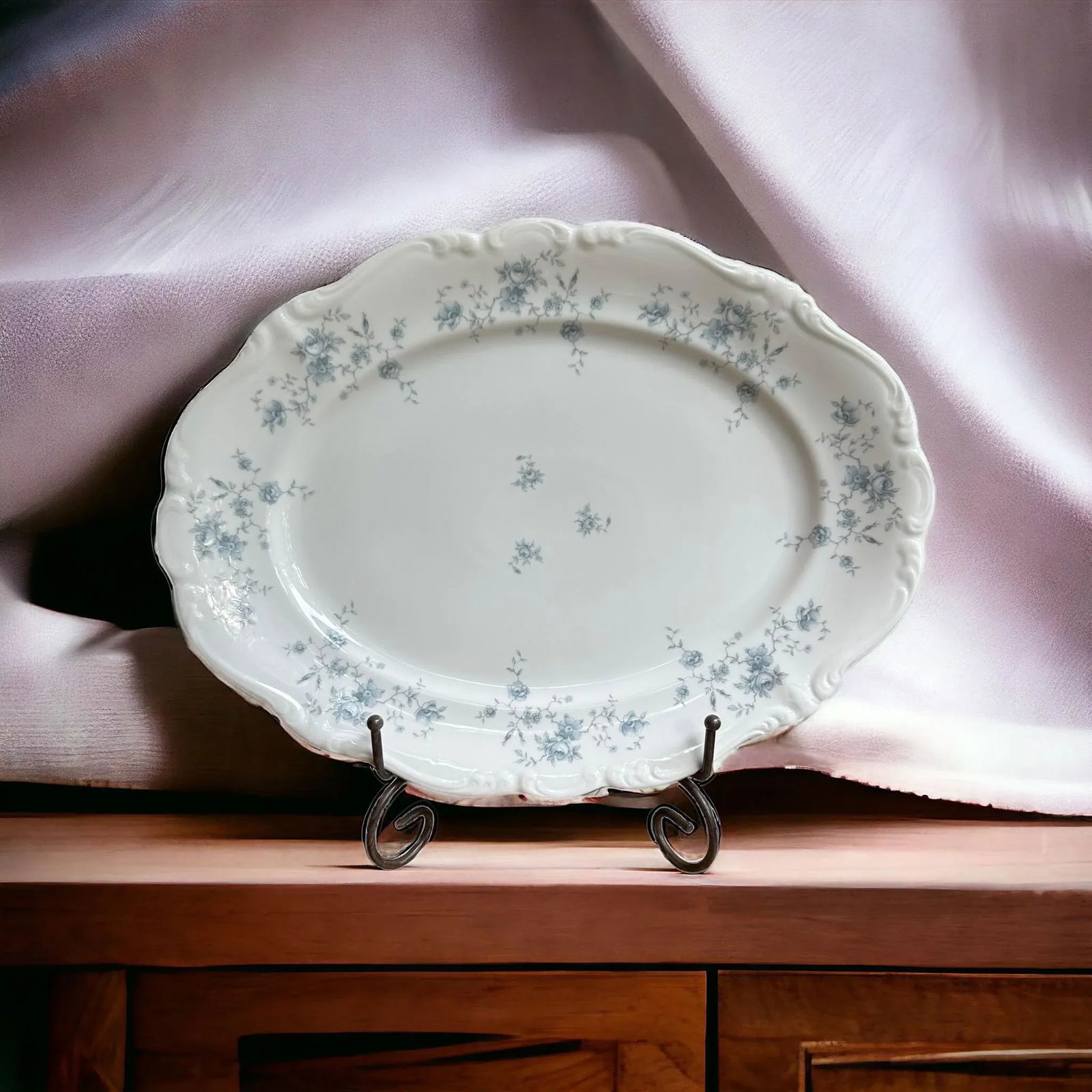 Mid 20th Century Haviland Blue Garland Large Platter, Germany - 2